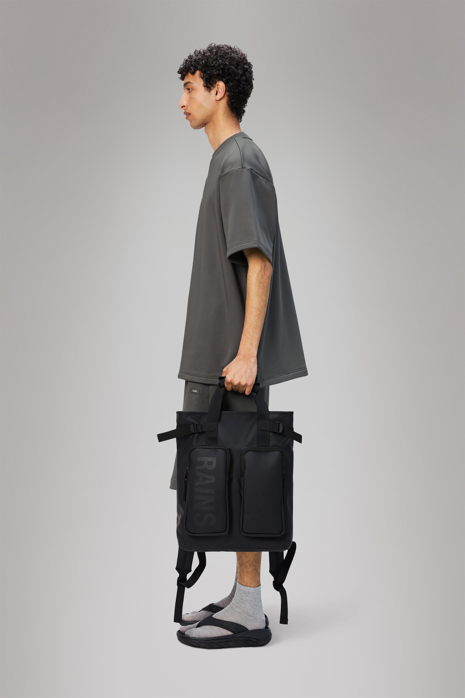 RAINS Texel Tote Backpack Black 17L H43 x D12.50 x W32 cm Backpack