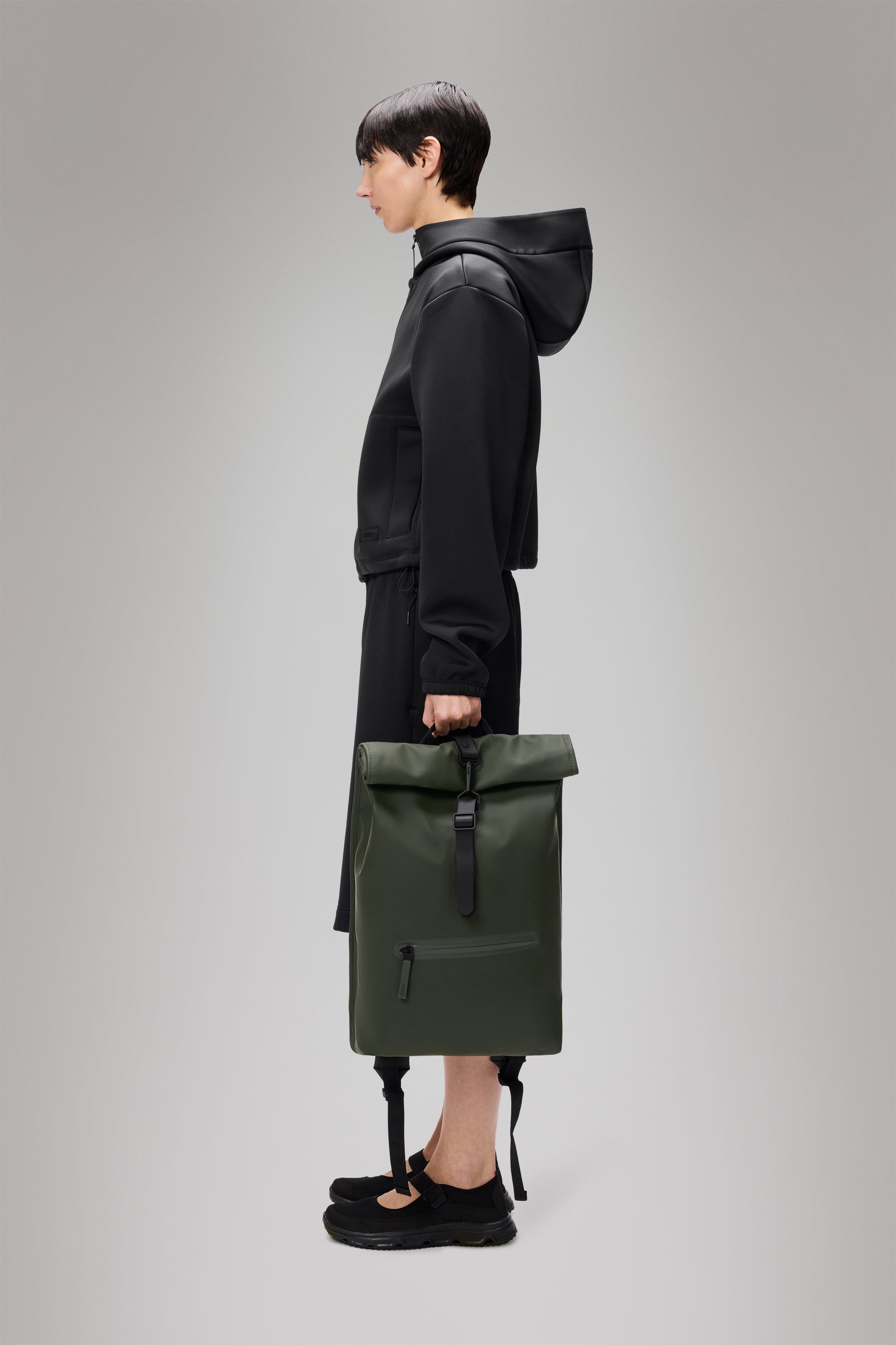 RAINS Rolltop Rucksack Green Backpack