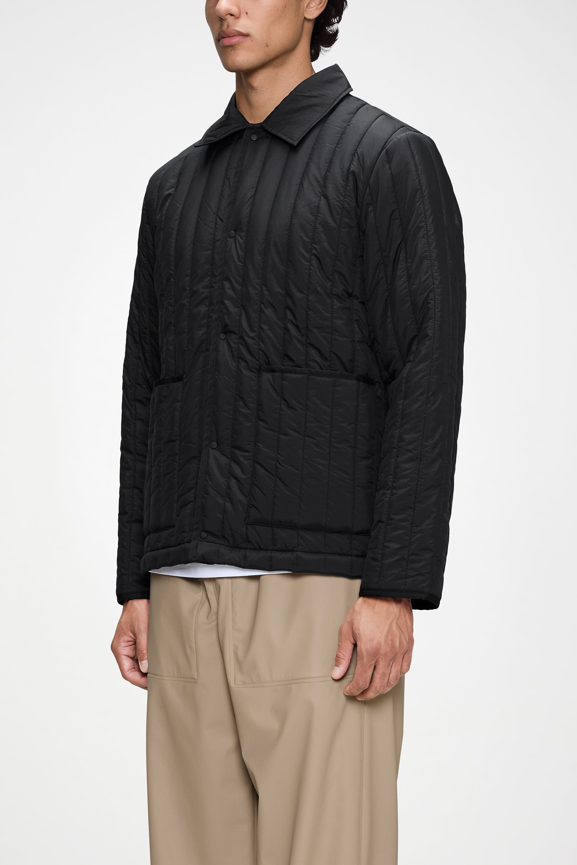 RAINS Banja Liner Overshirt Black Long Sleeve