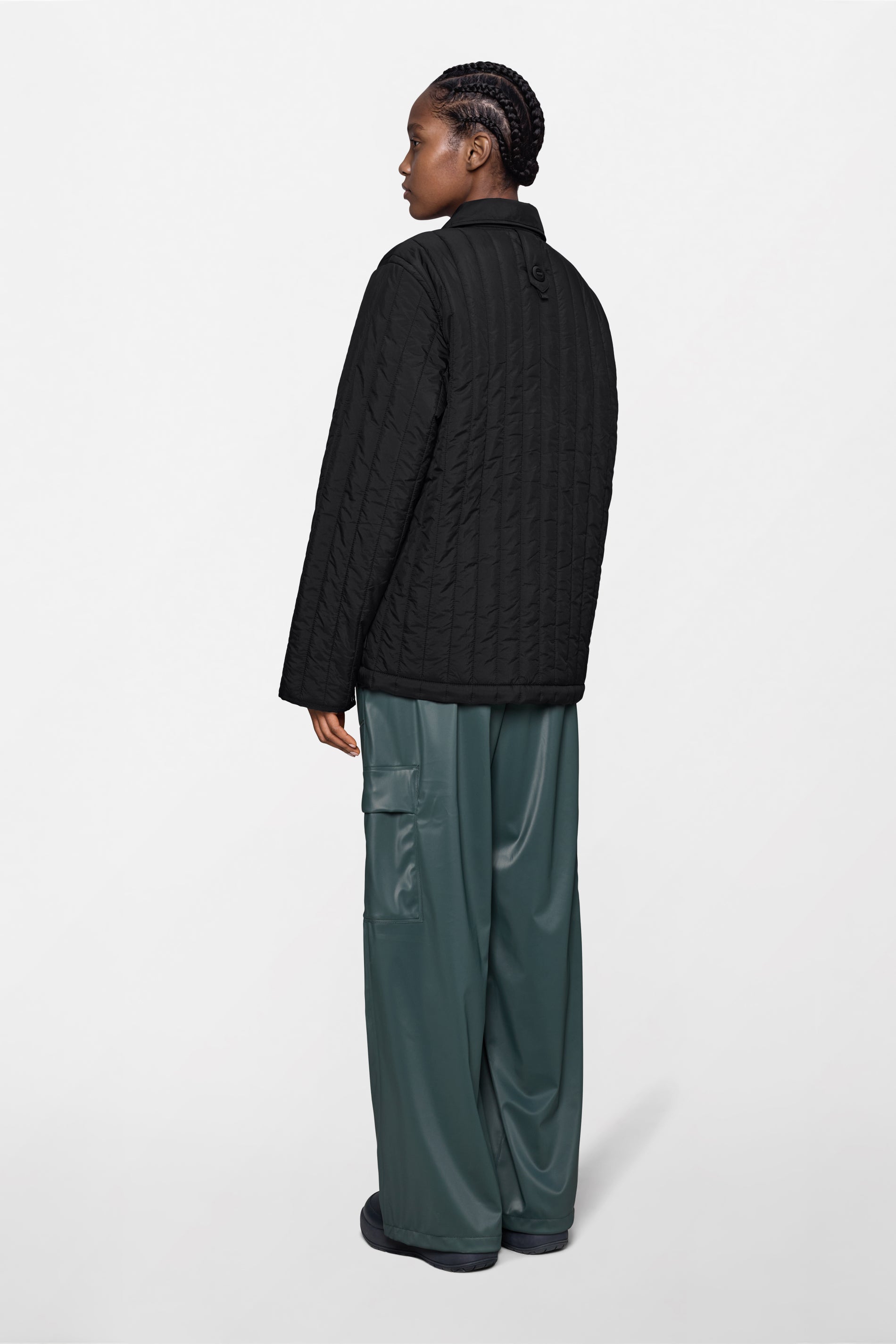 RAINS Banja Liner Overshirt Black Long Sleeve
