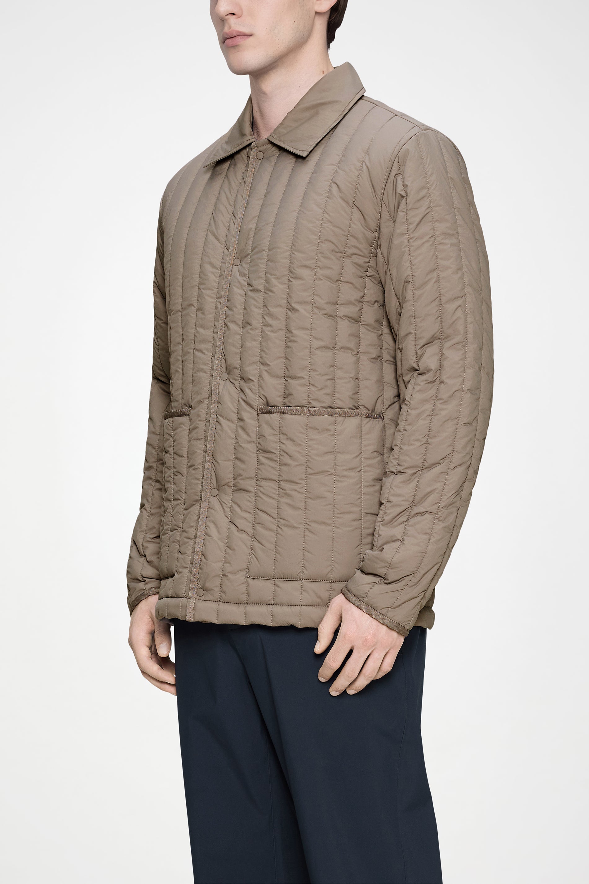 RAINS Banja Liner Overshirt Cinder Long Sleeve