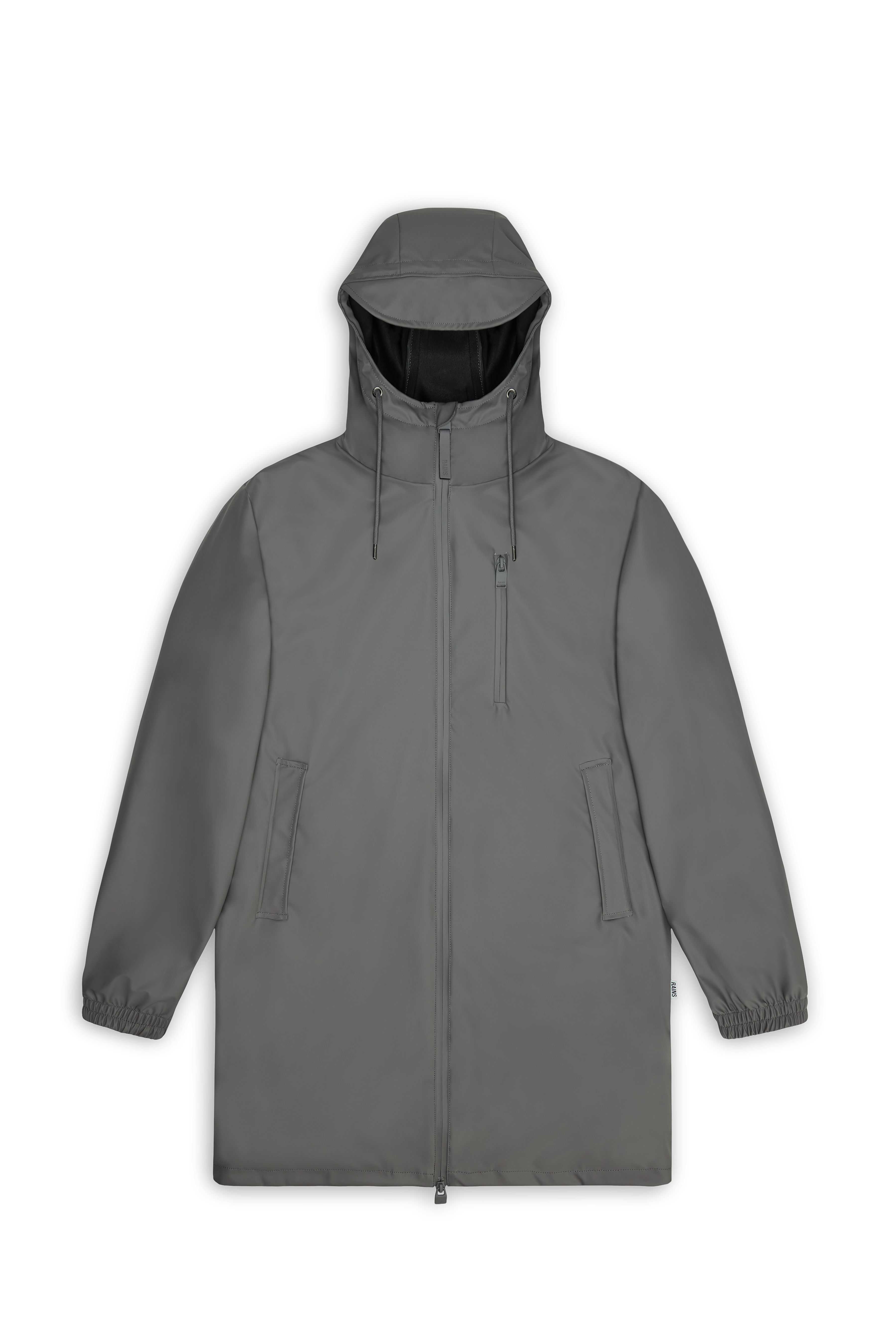 RAINS Long Storm Breaker Grey Jacket