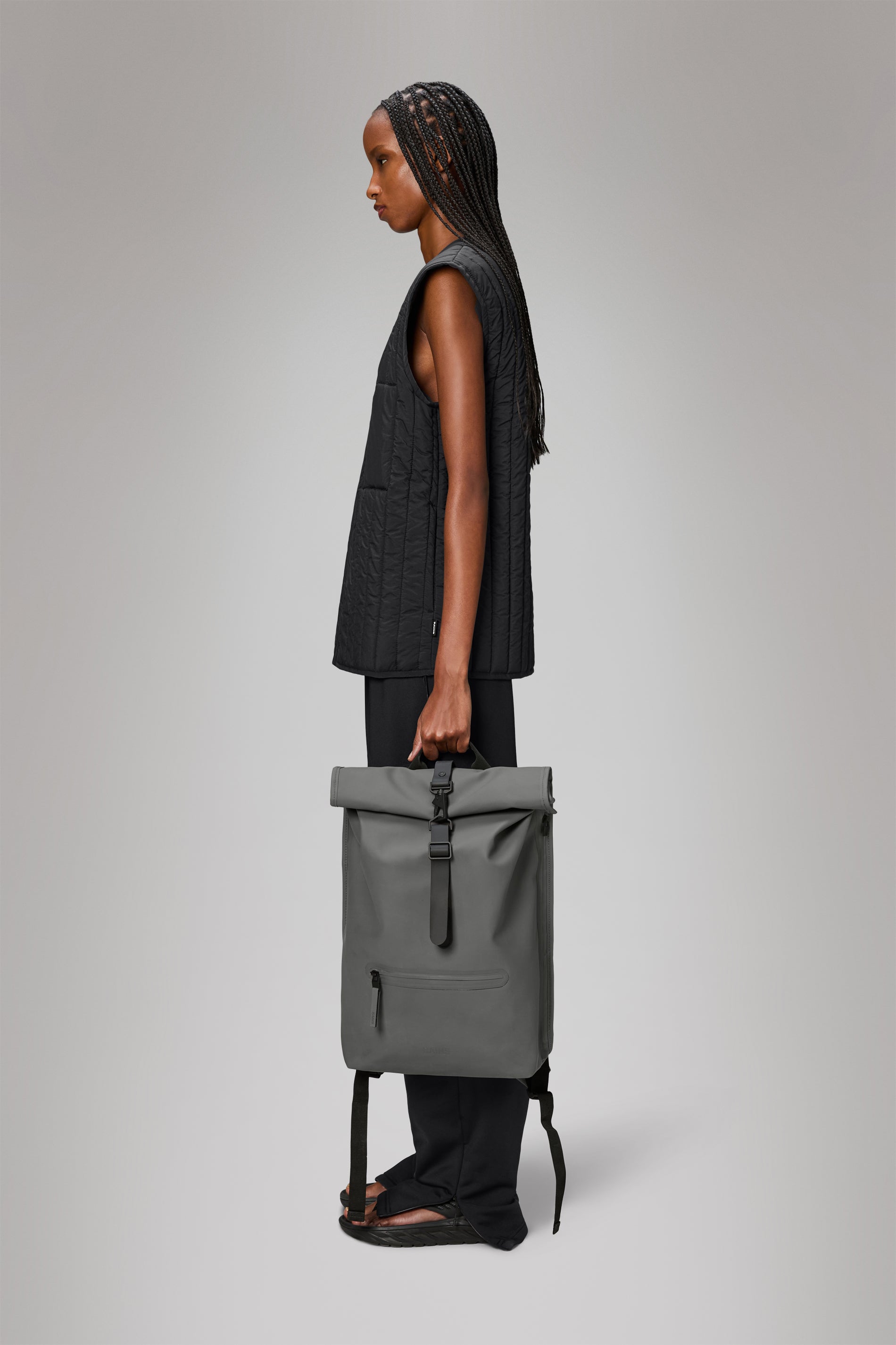 RAINS Rolltop Rucksack Grey Backpack