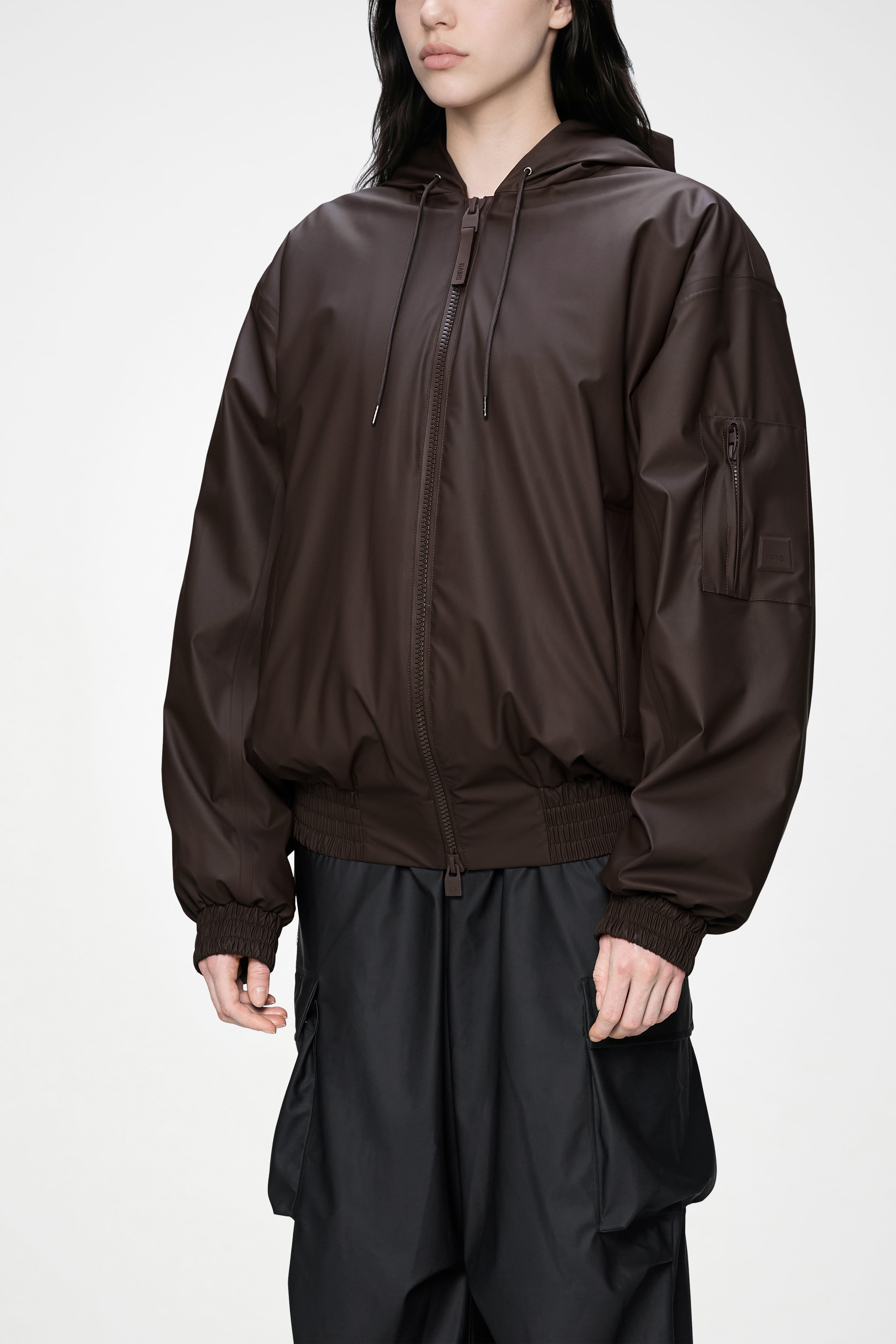 RAINS Lohja Insulated Bomber Jacket Bark Jacket