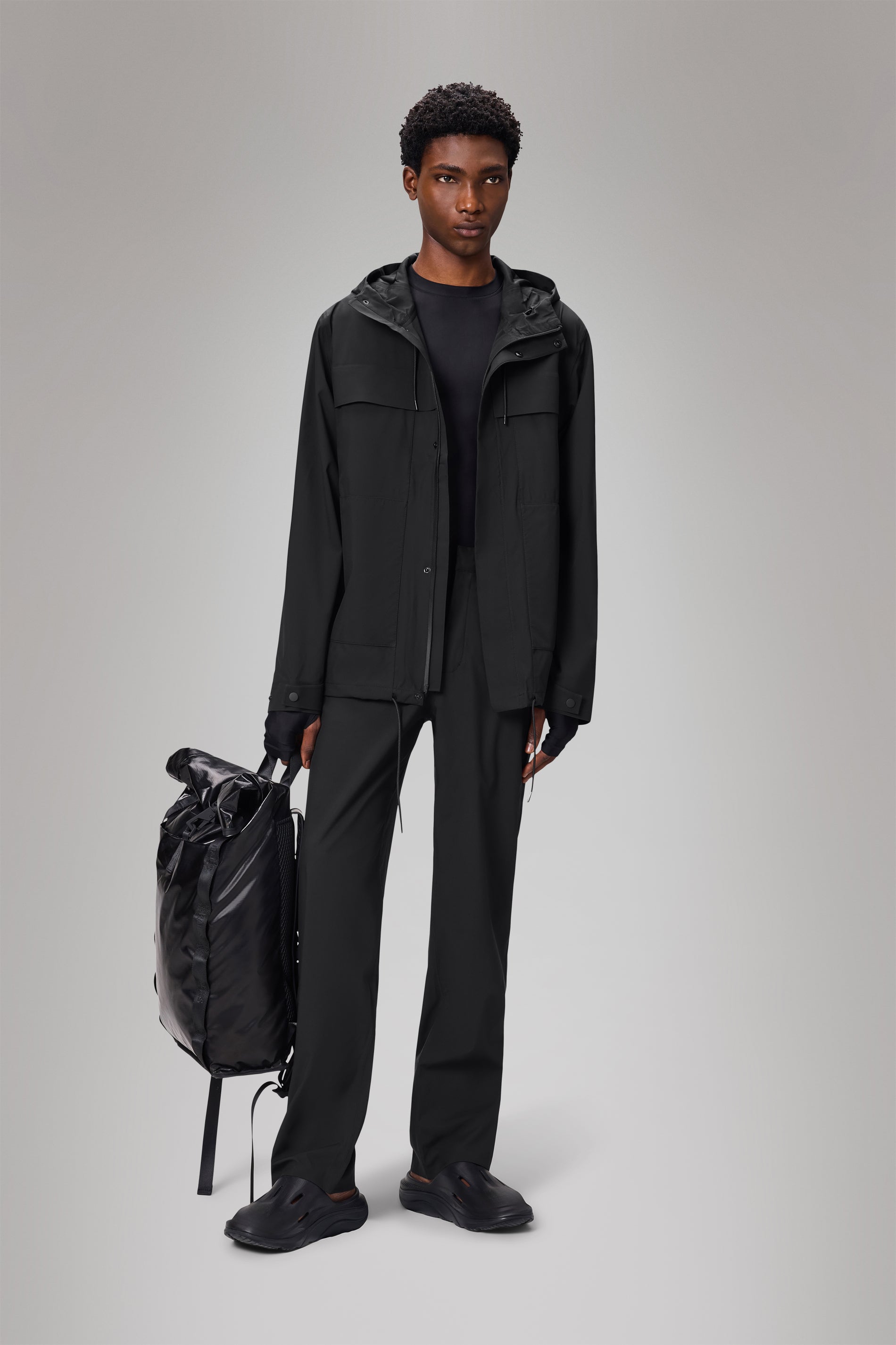 RAINS Suva Hardshell Cargo Jacket Black Jacket