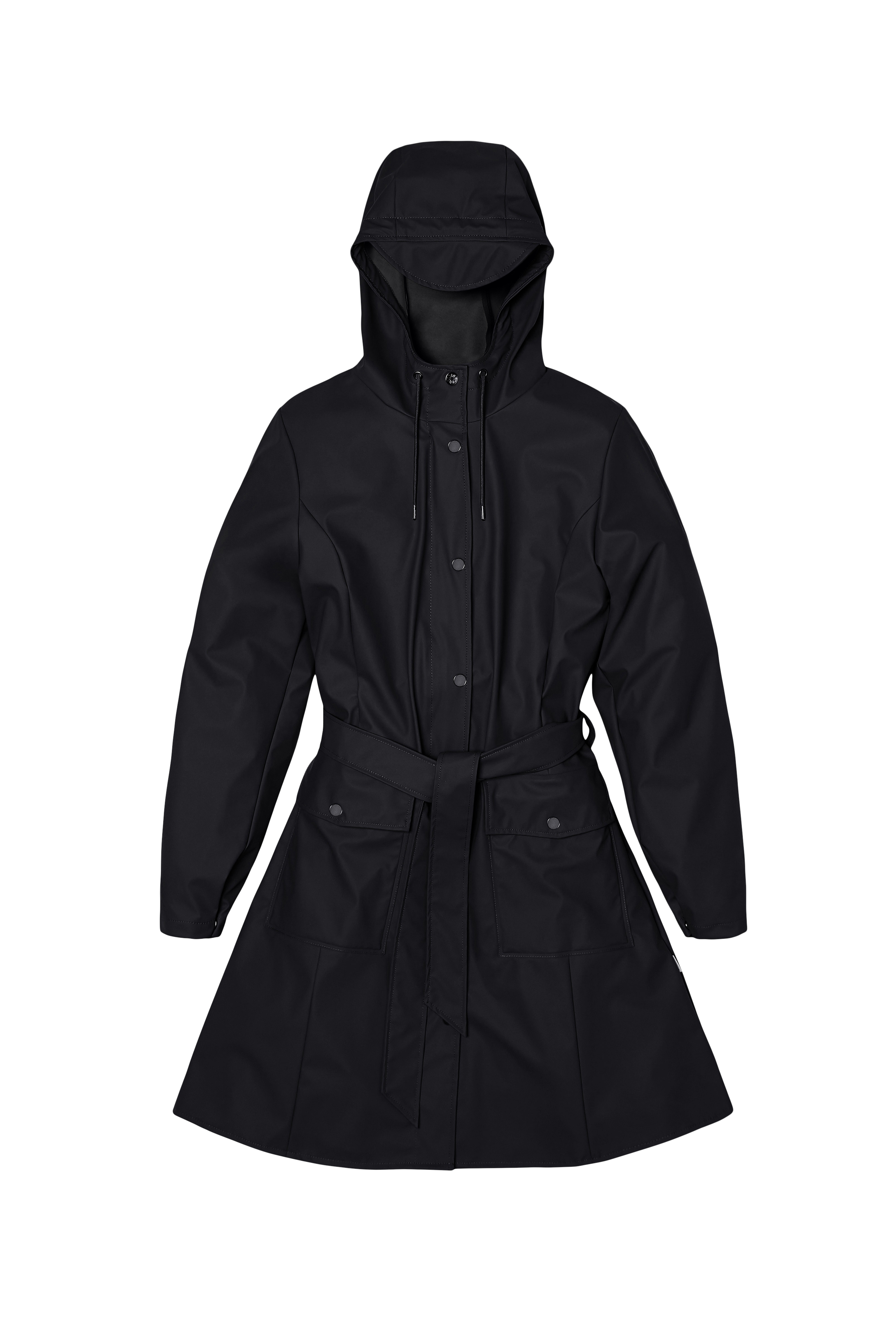RAINS Curve Long Jacket
 Black Jacket