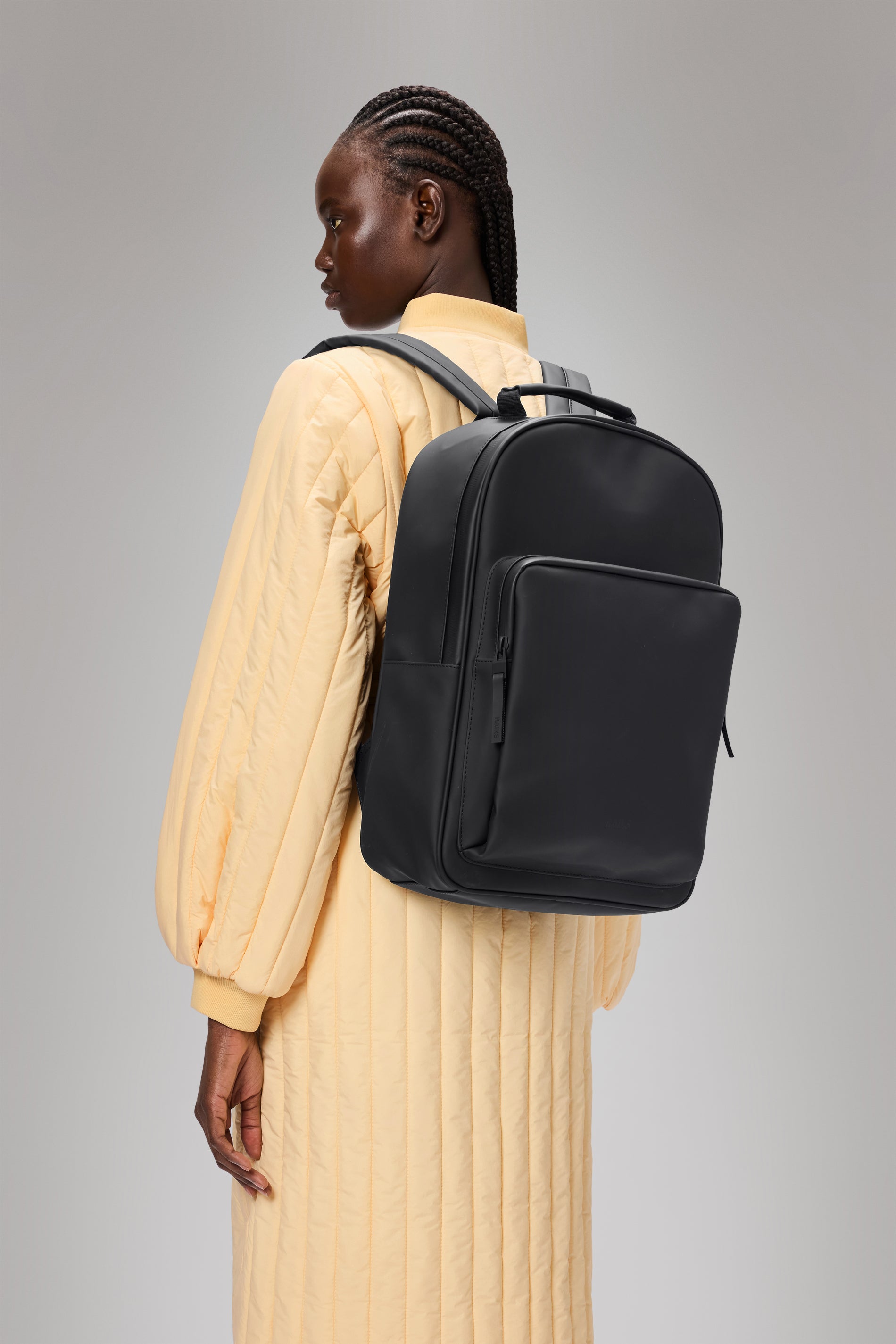 RAINS Book Daypack Large Black Backpack