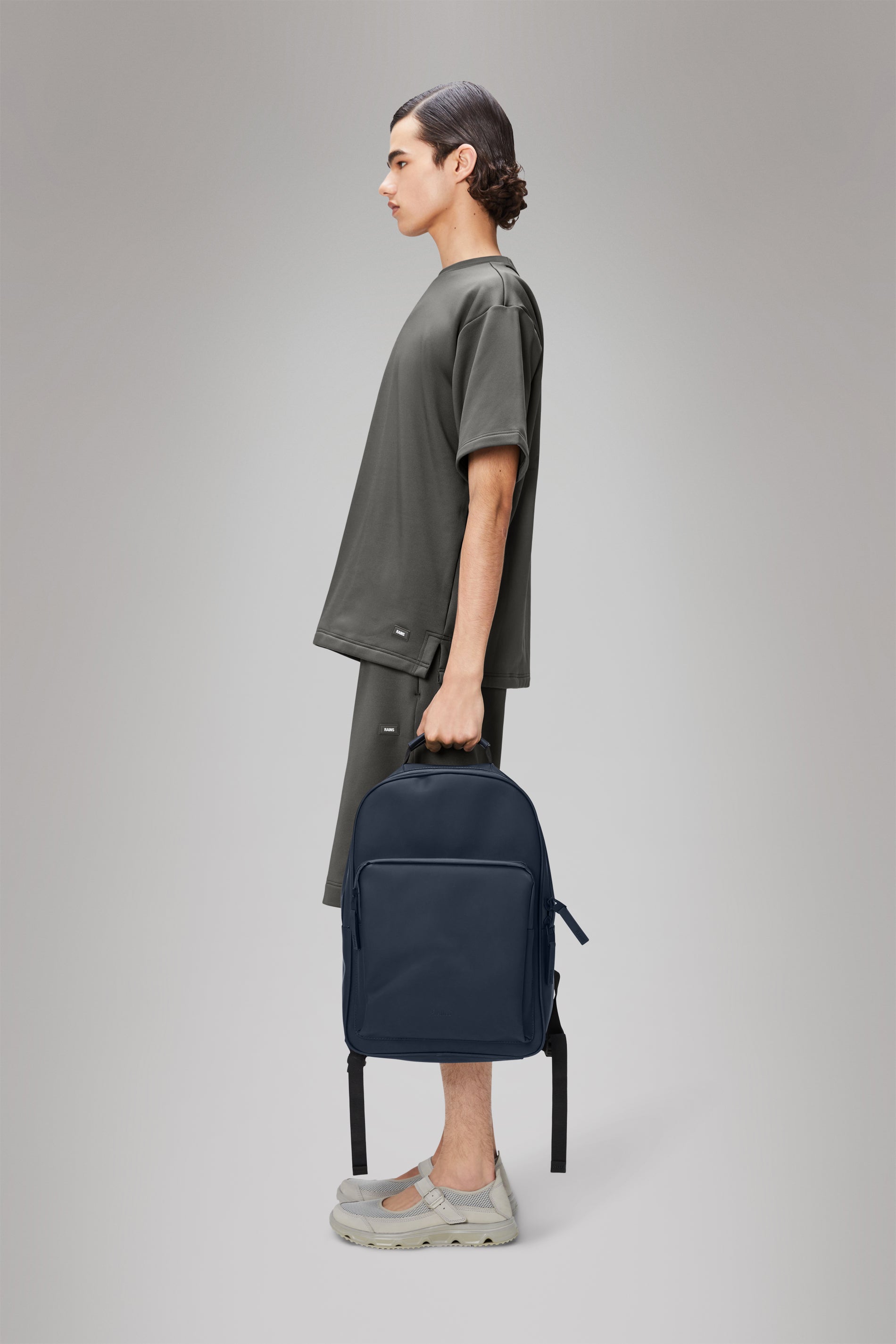 RAINS Book Daypack Large Navy Backpack