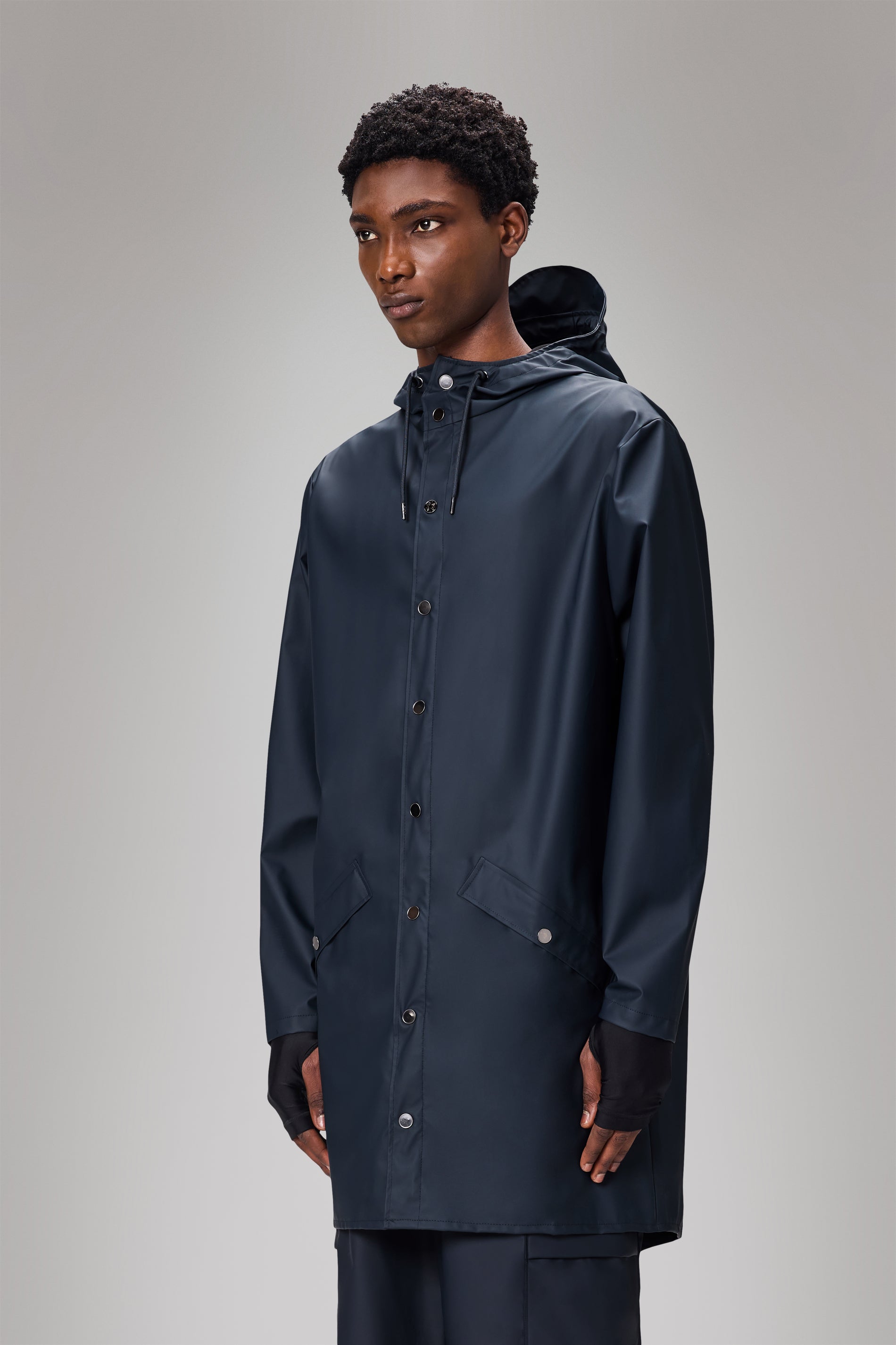 RAINS Long Jacket Navy Jacket