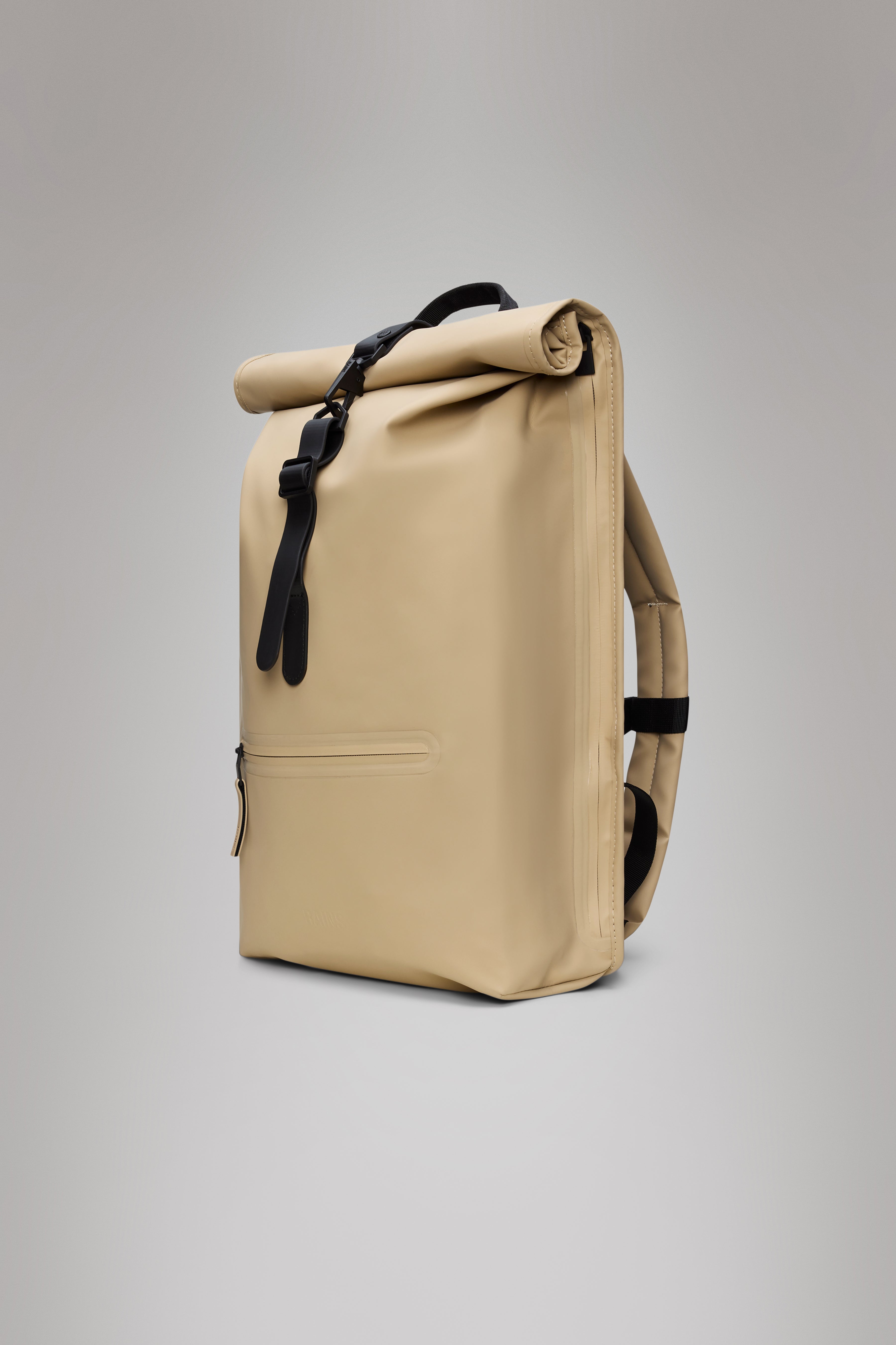 RAINS Rolltop Rucksack Sand Backpack