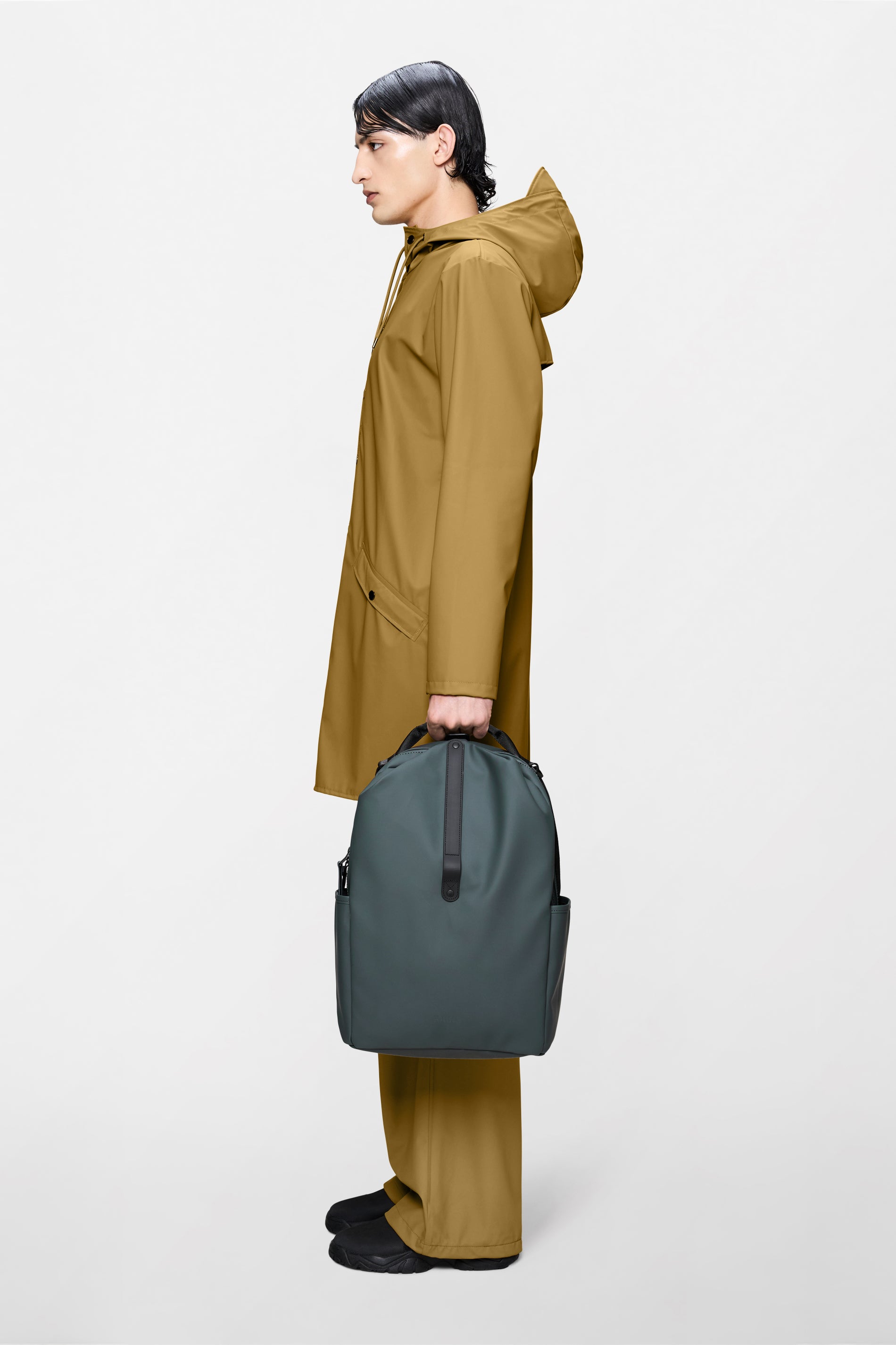 RAINS Clip Front Backpack Dark Grey Backpack