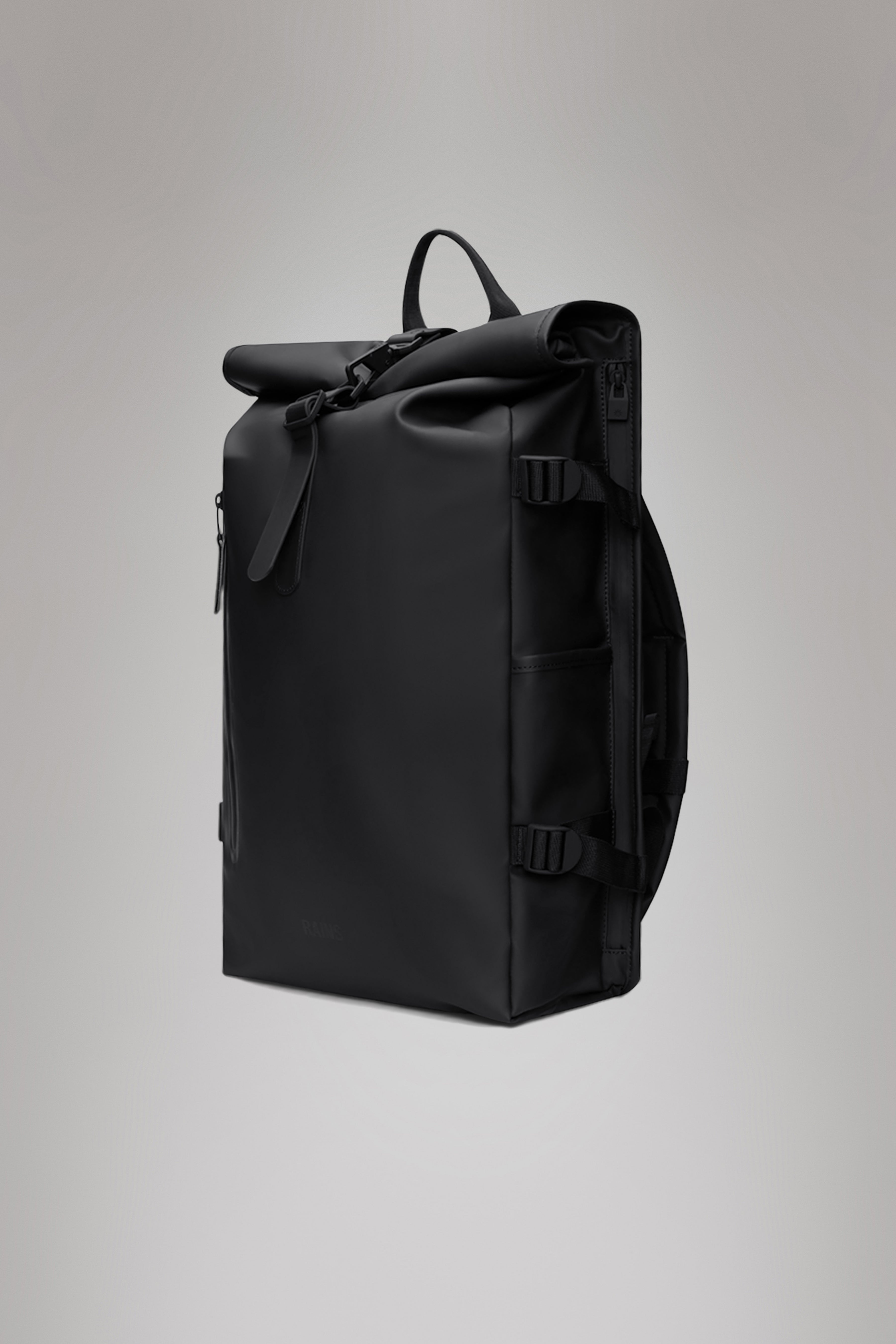 RAINS Rolltop Rucksack Large Black Backpack