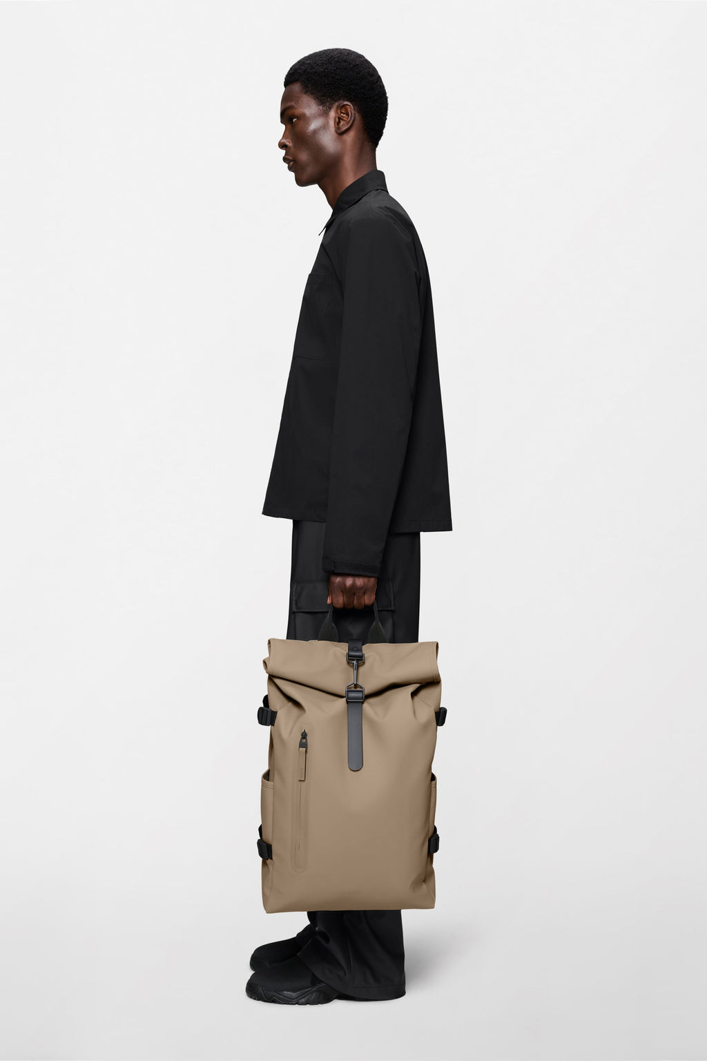 Rains® Rolltop Rucksack Large in Black for $220