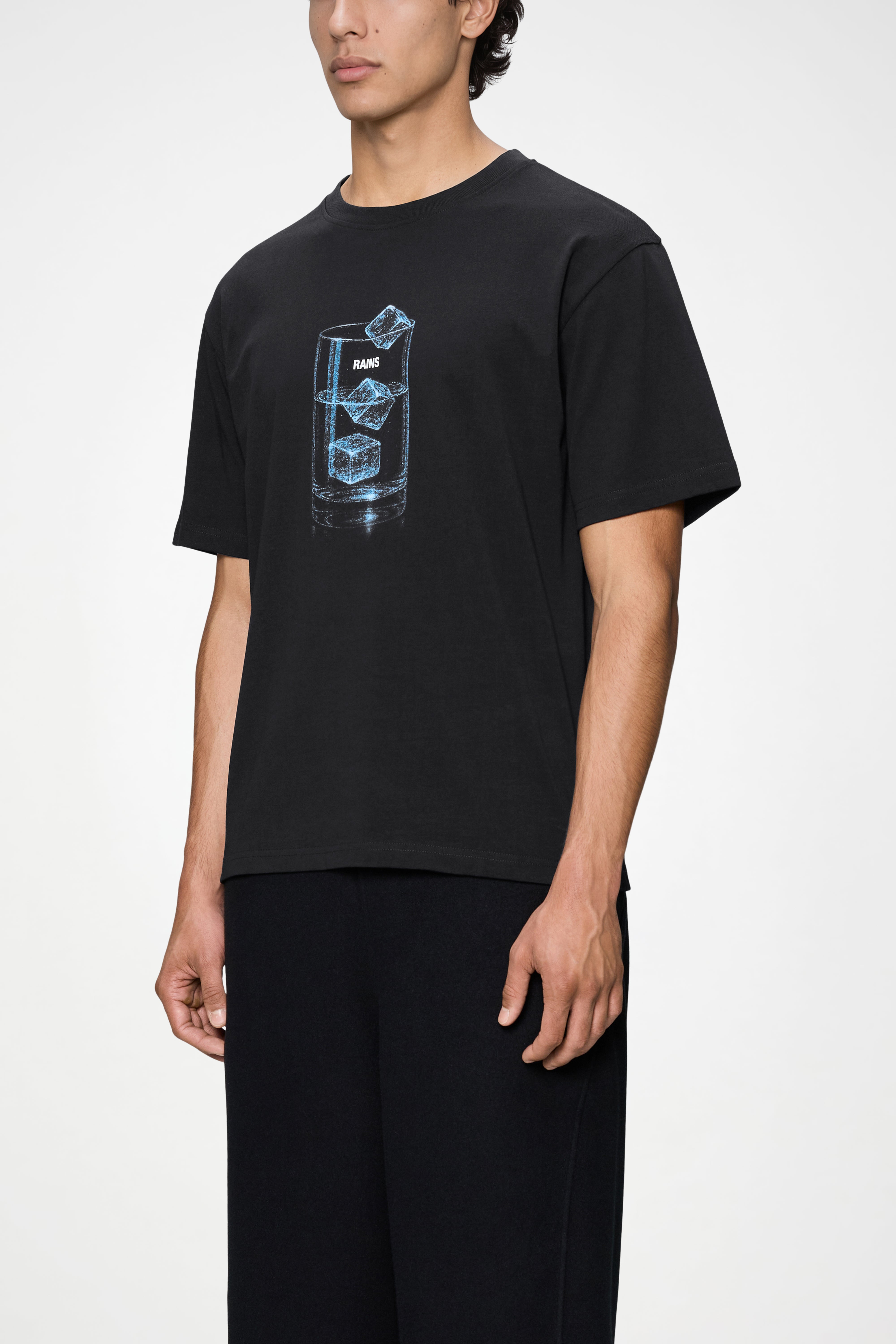 RAINS Classic T-shirt Cubes Black T-shirt