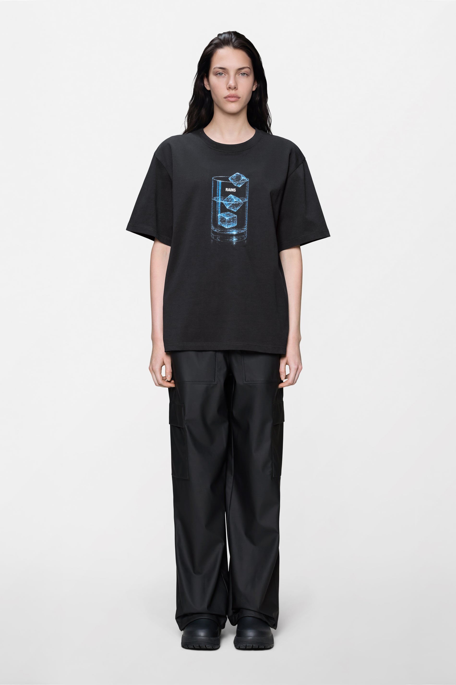 RAINS Classic T-shirt Cubes Black T-shirt