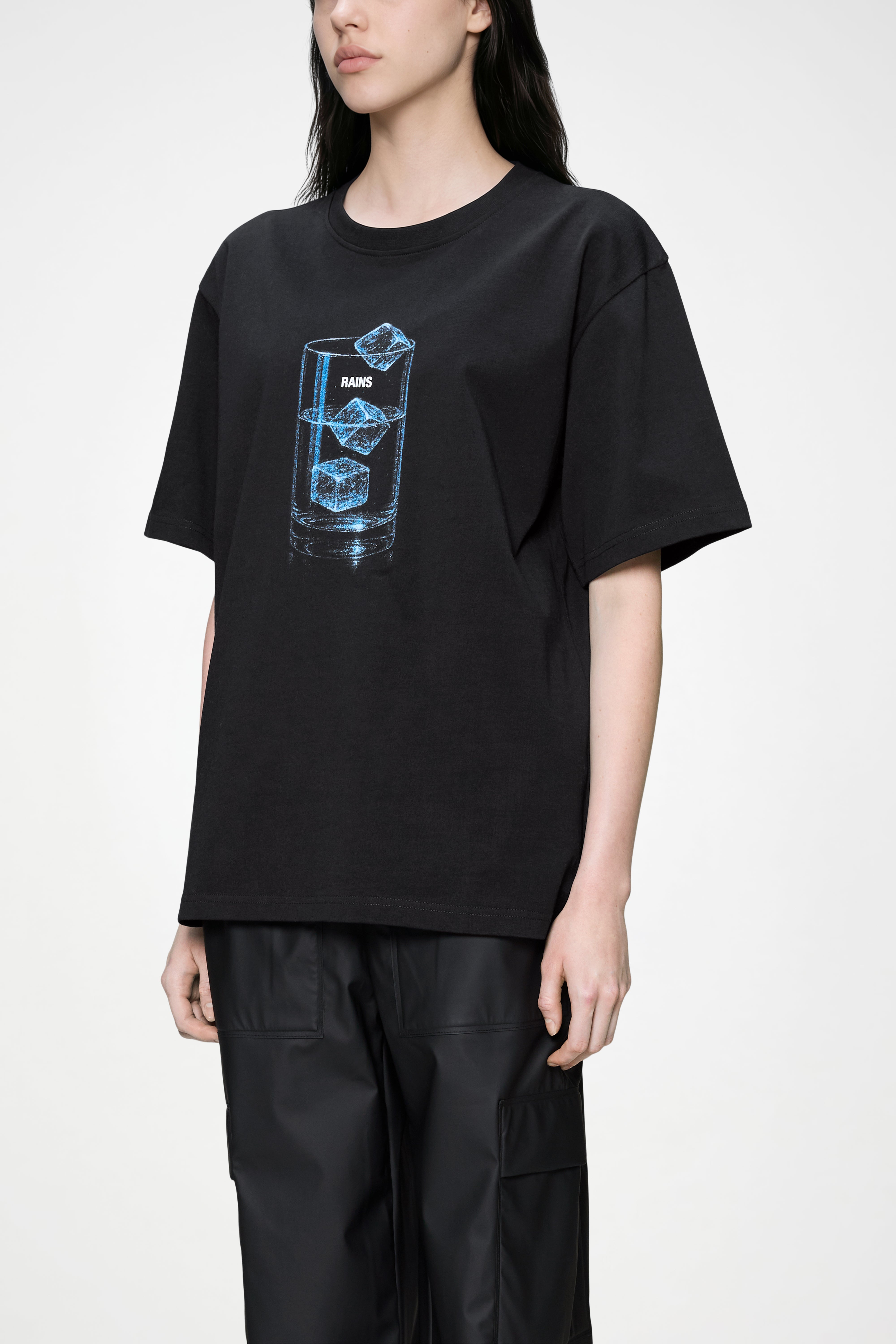 RAINS Classic T-shirt Cubes Black T-shirt