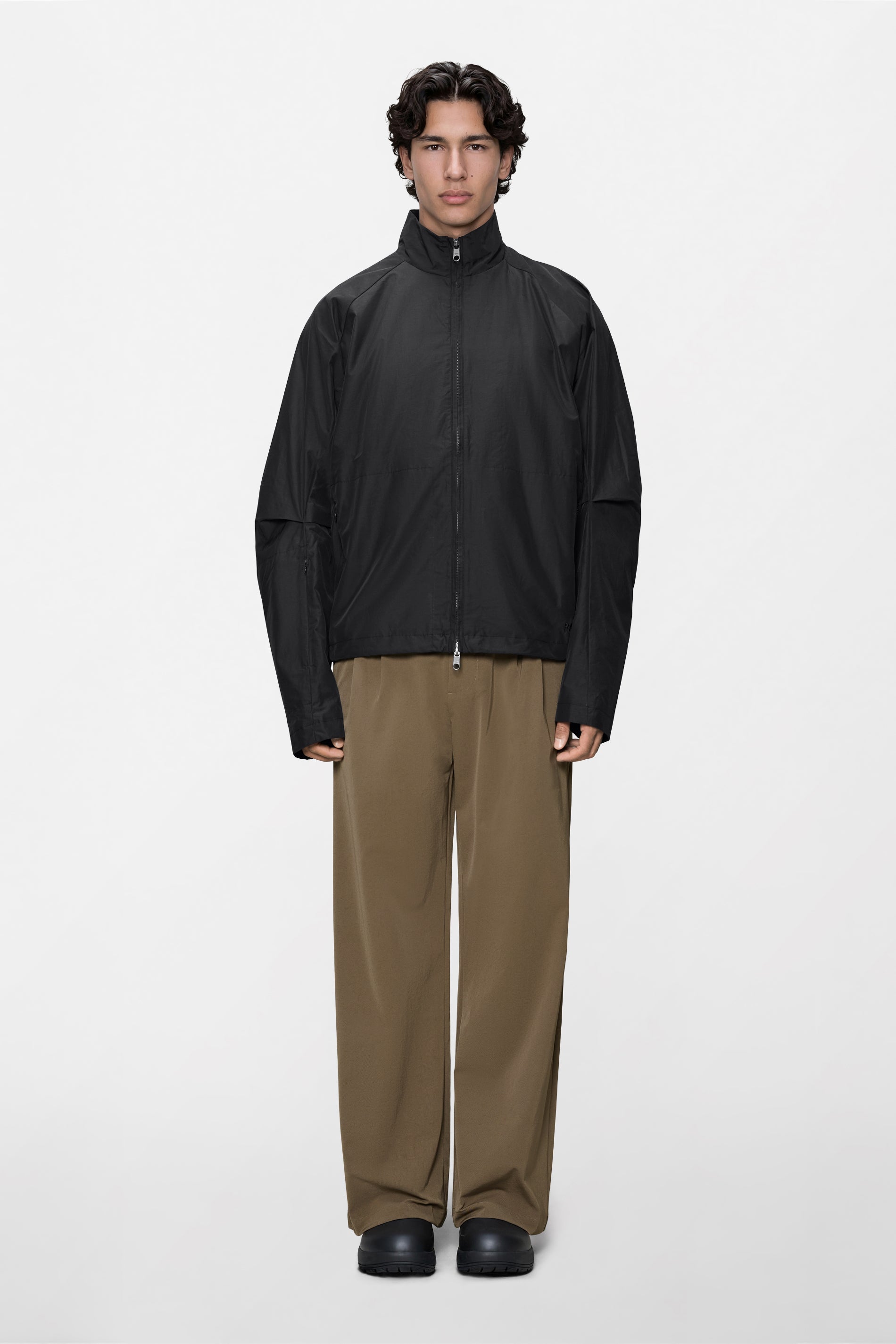 RAINS Light Woven Track Top Black Jacket