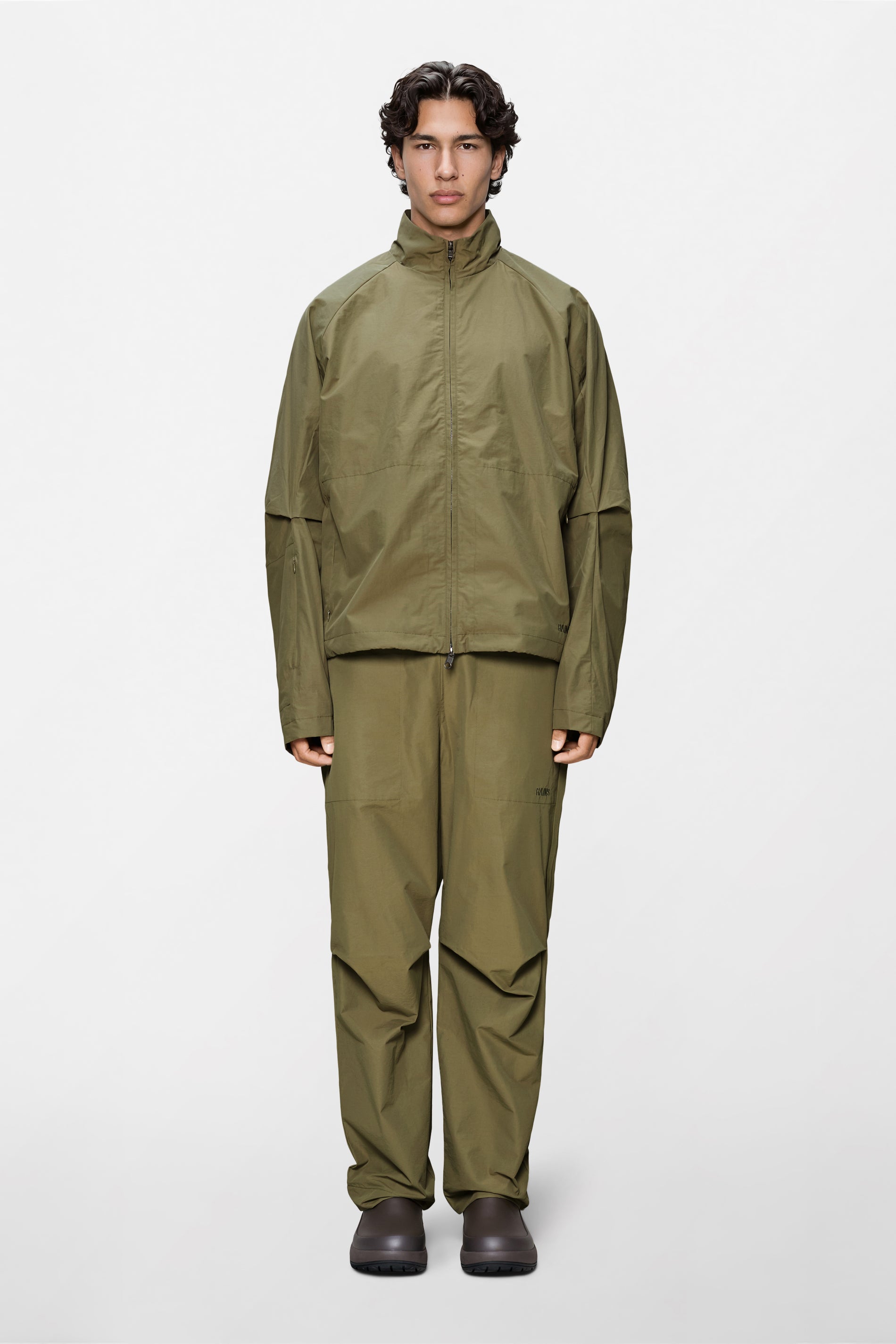 RAINS Light Woven Track Top Moss Jacket