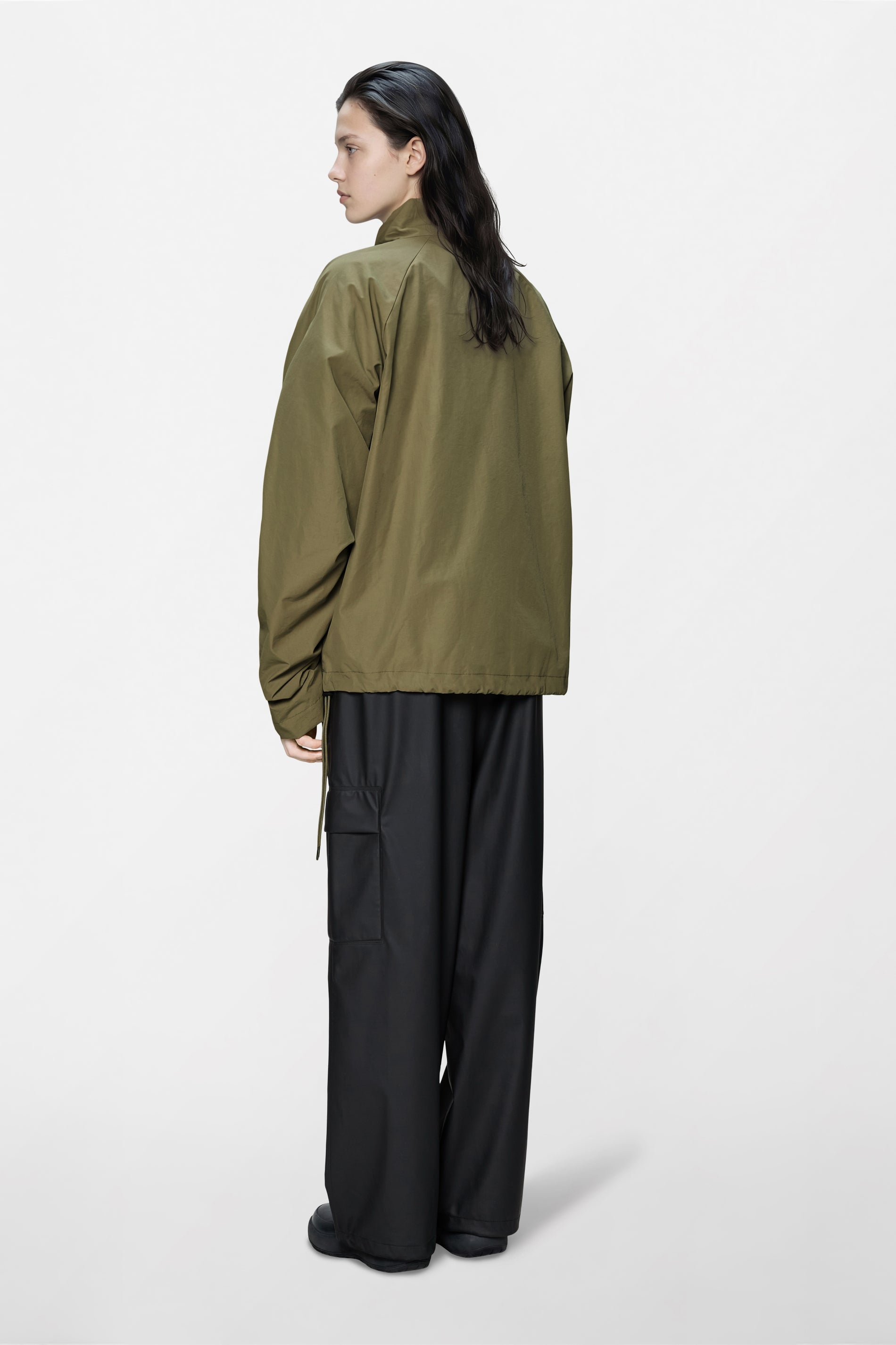 RAINS Light Woven Track Top Moss Jacket