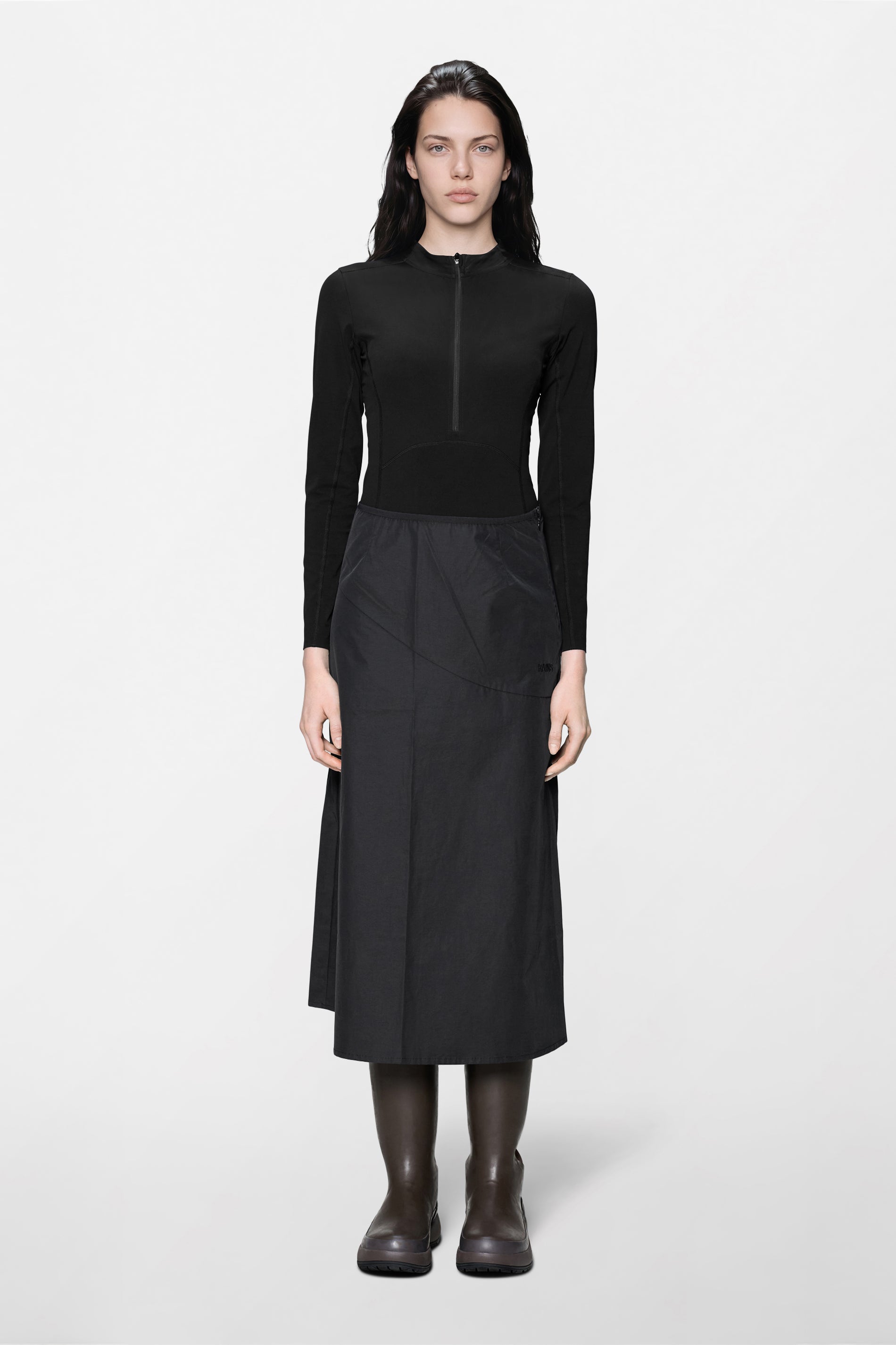 RAINS Light Woven W Skirt Black Skirt