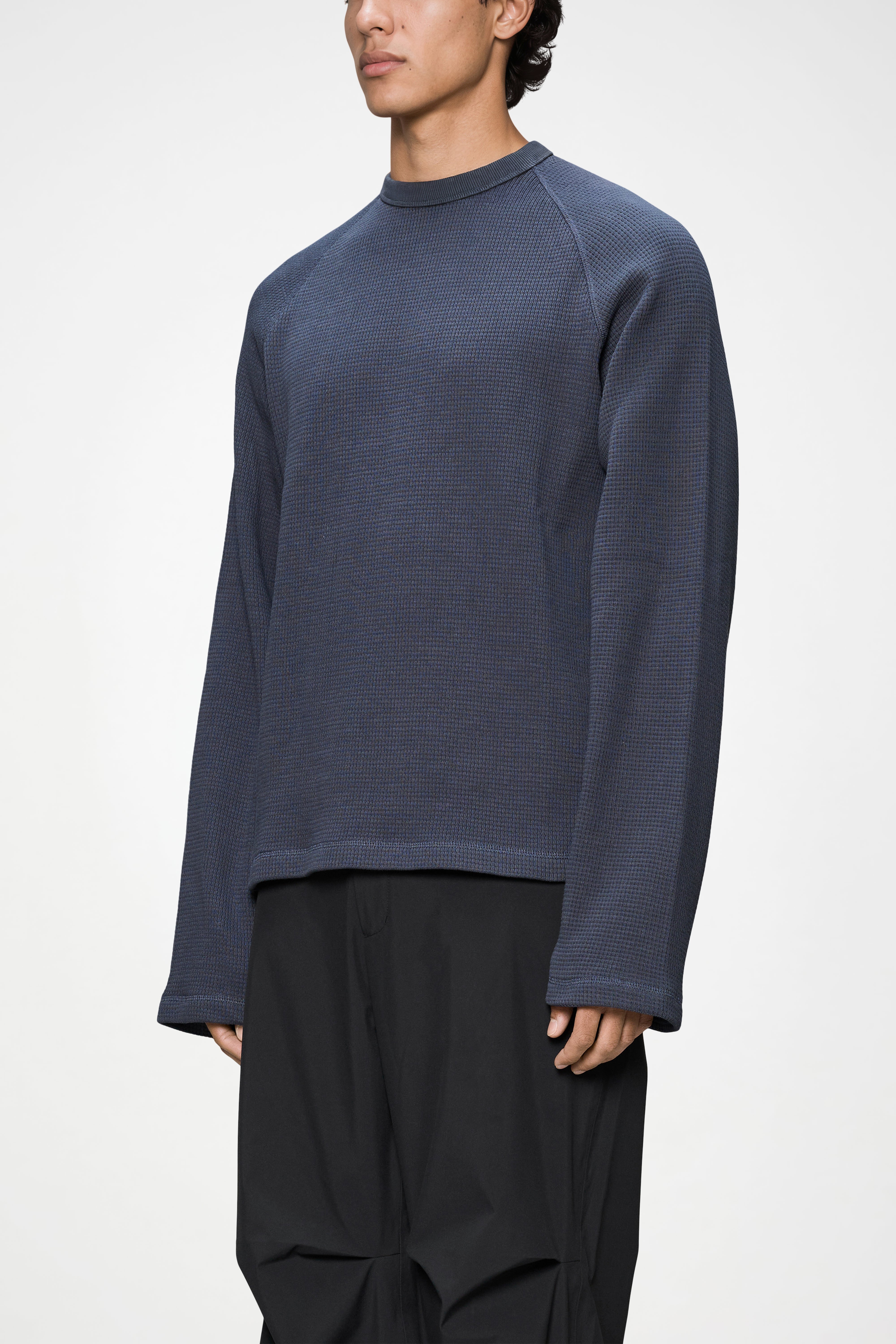 RAINS Waffle Long Sleeve T-Shirt Rains Navy Long Sleeve