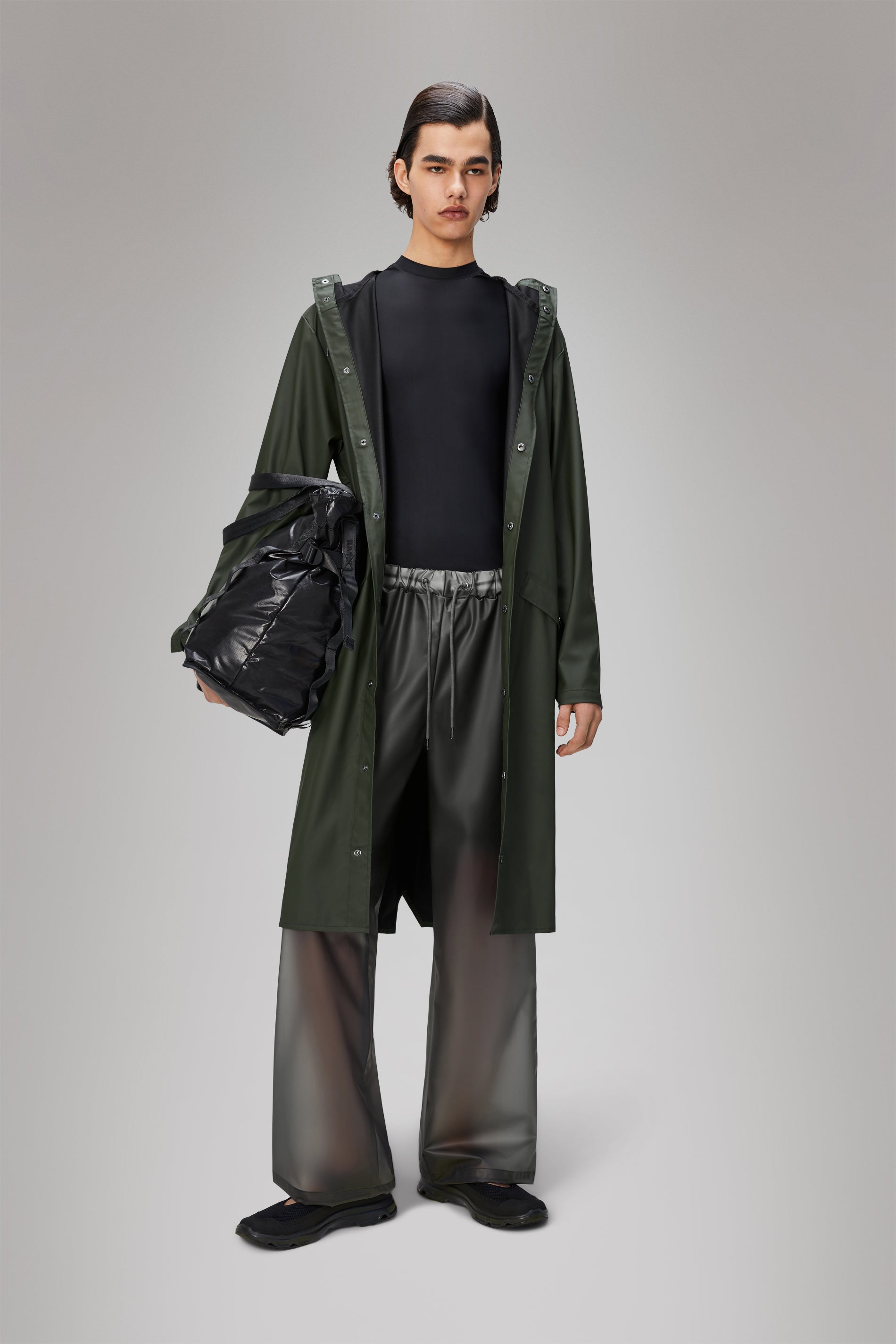 RAINS Longer Jacket Green Jacket