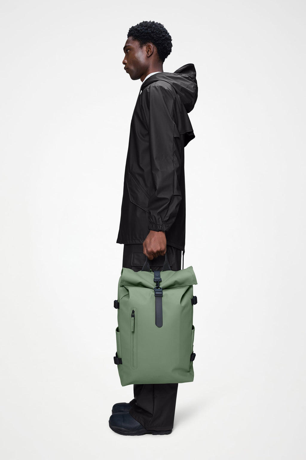 Rains® Rolltop Rucksack Large in Black for $220