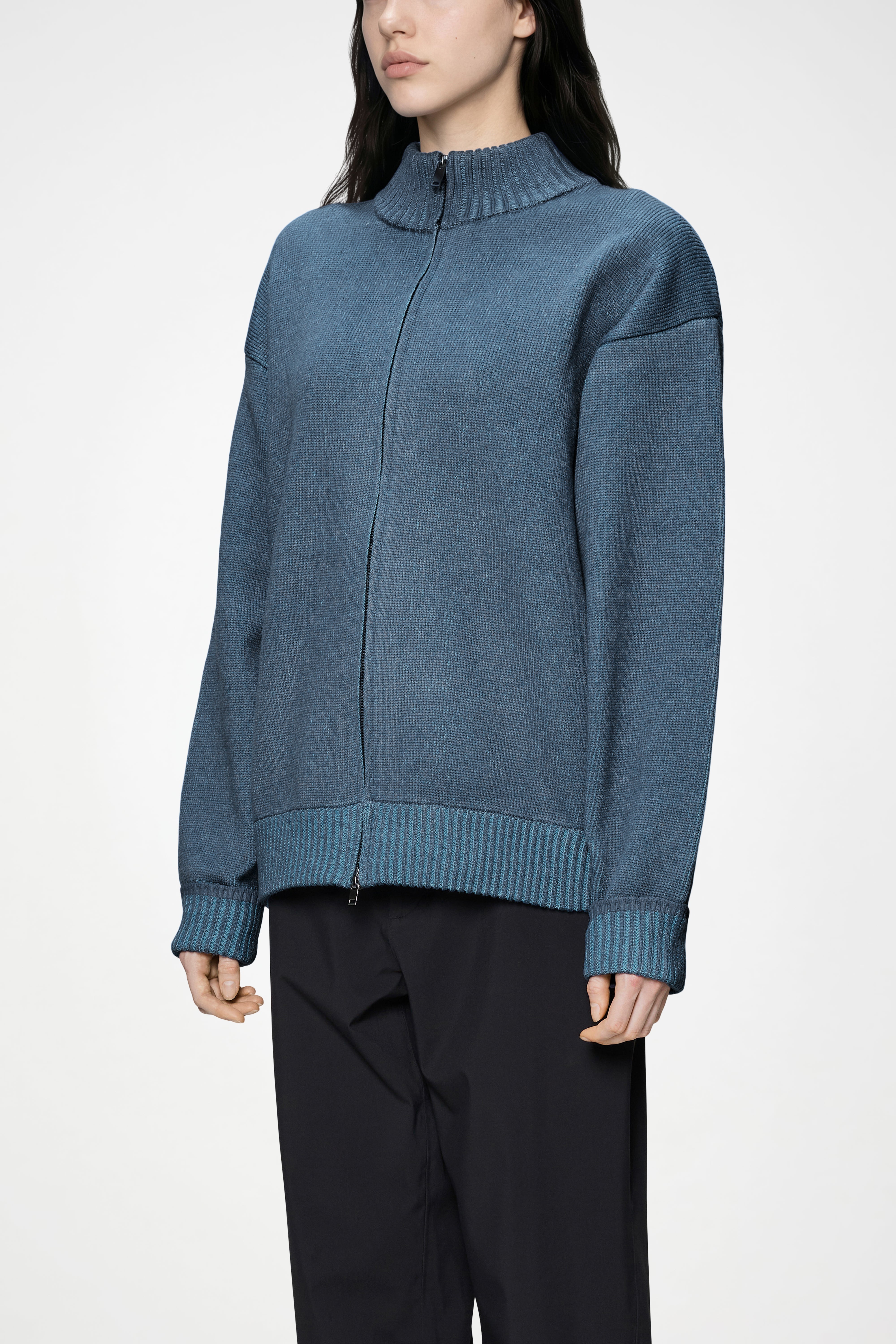 RAINS Sowa Knit Zip Cardigan Blue Dusk / Breeze Long Sleeve