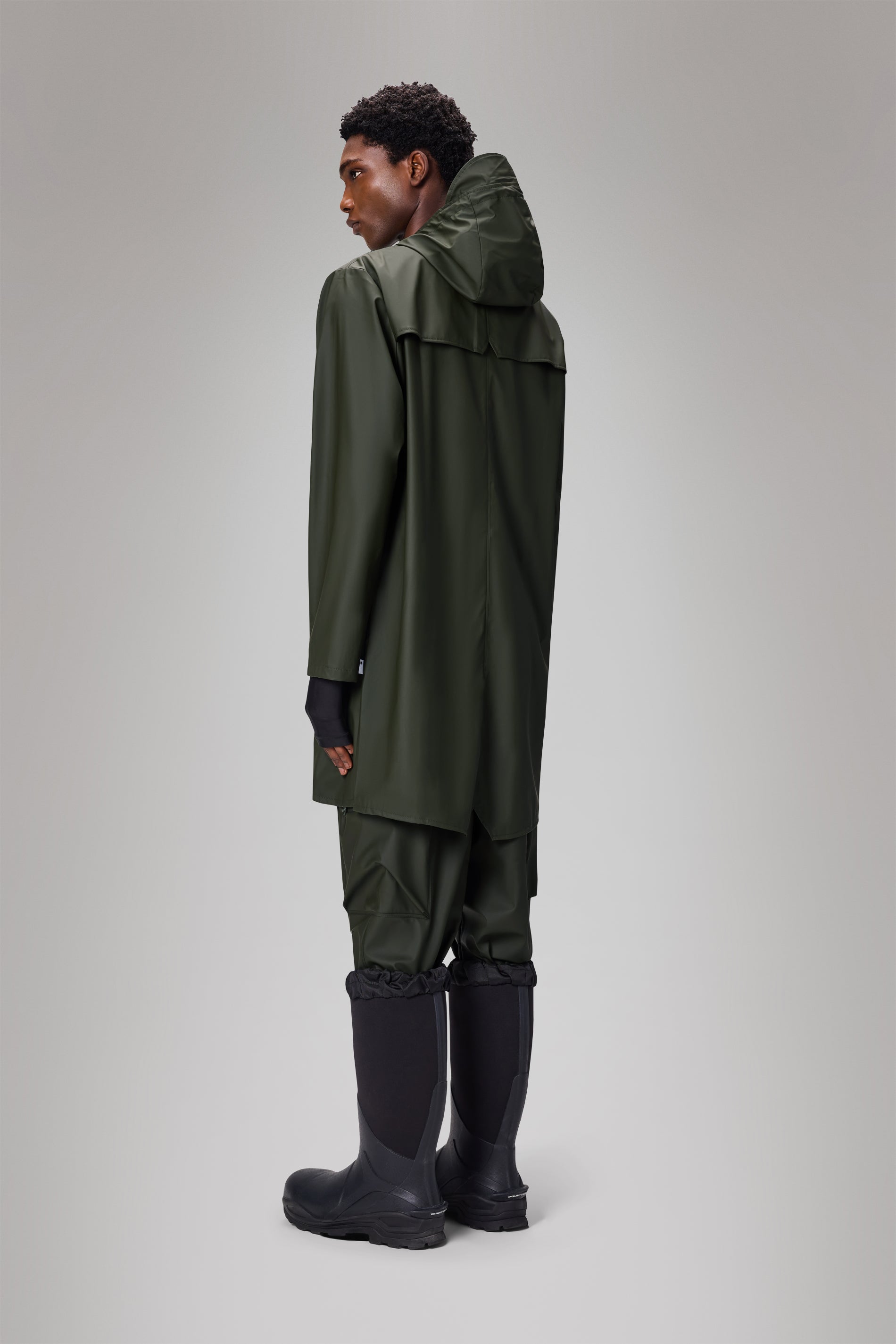 RAINS Long Jacket Green Jacket