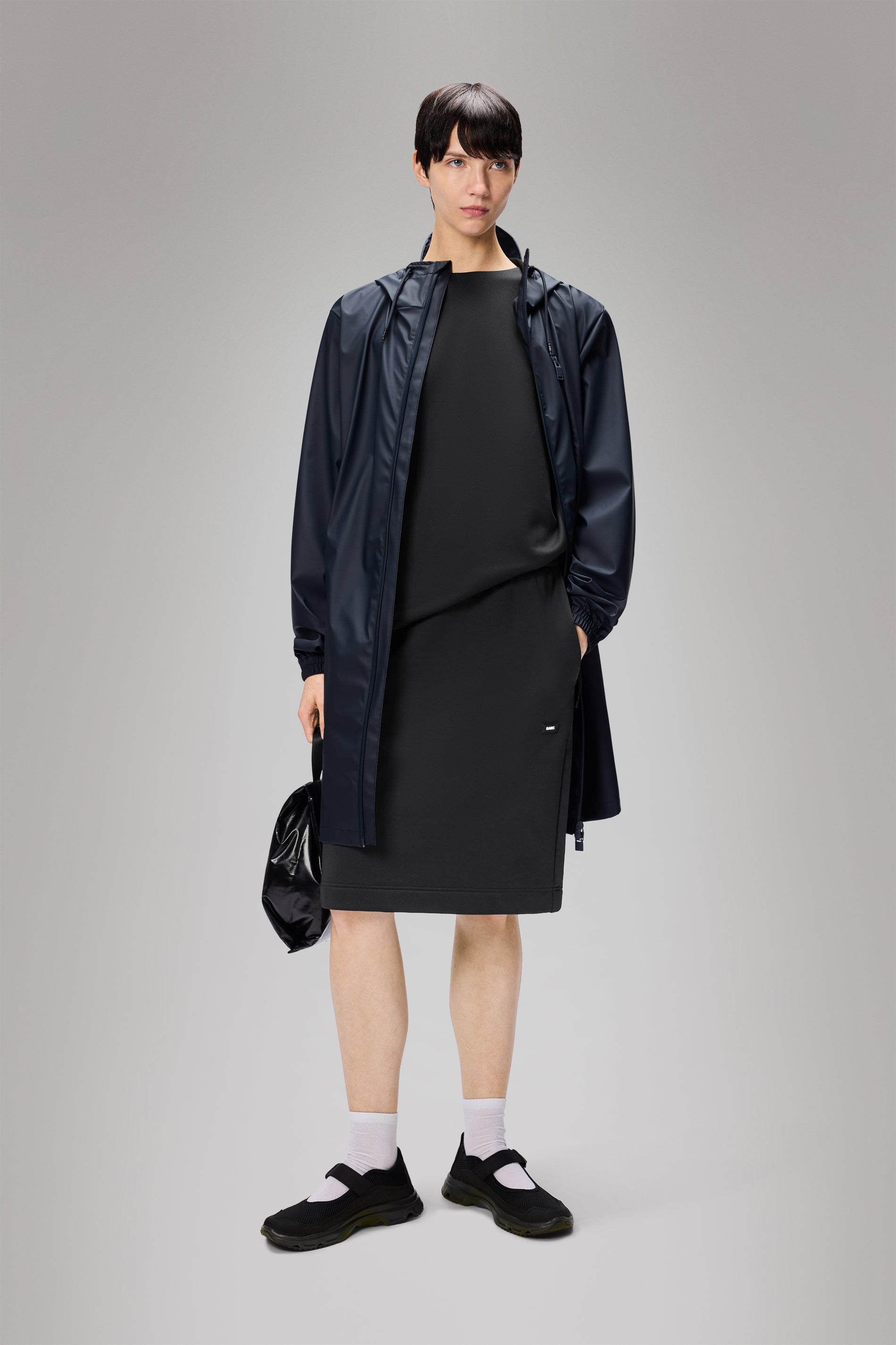 RAINS Long Storm Breaker Navy Jacket