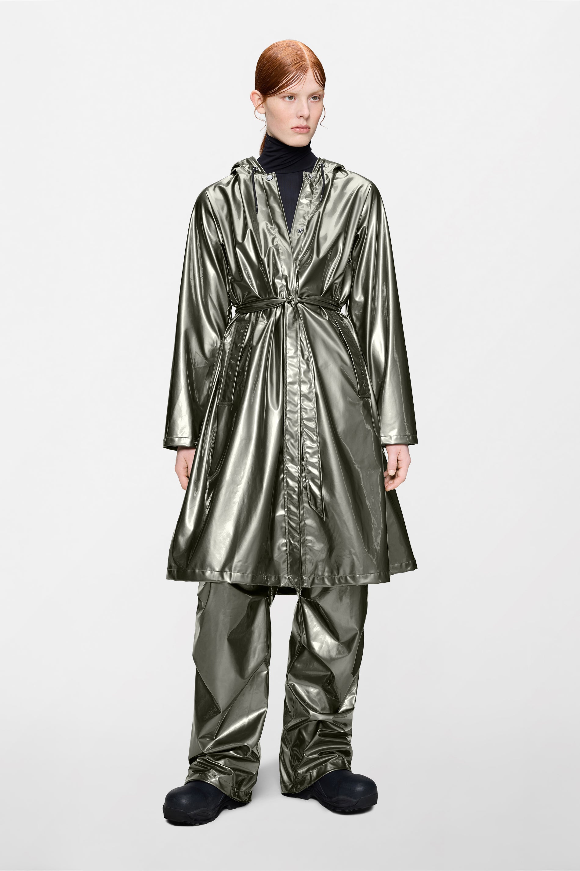 RAINS A-Line Longer W Jacket Raven Jacket