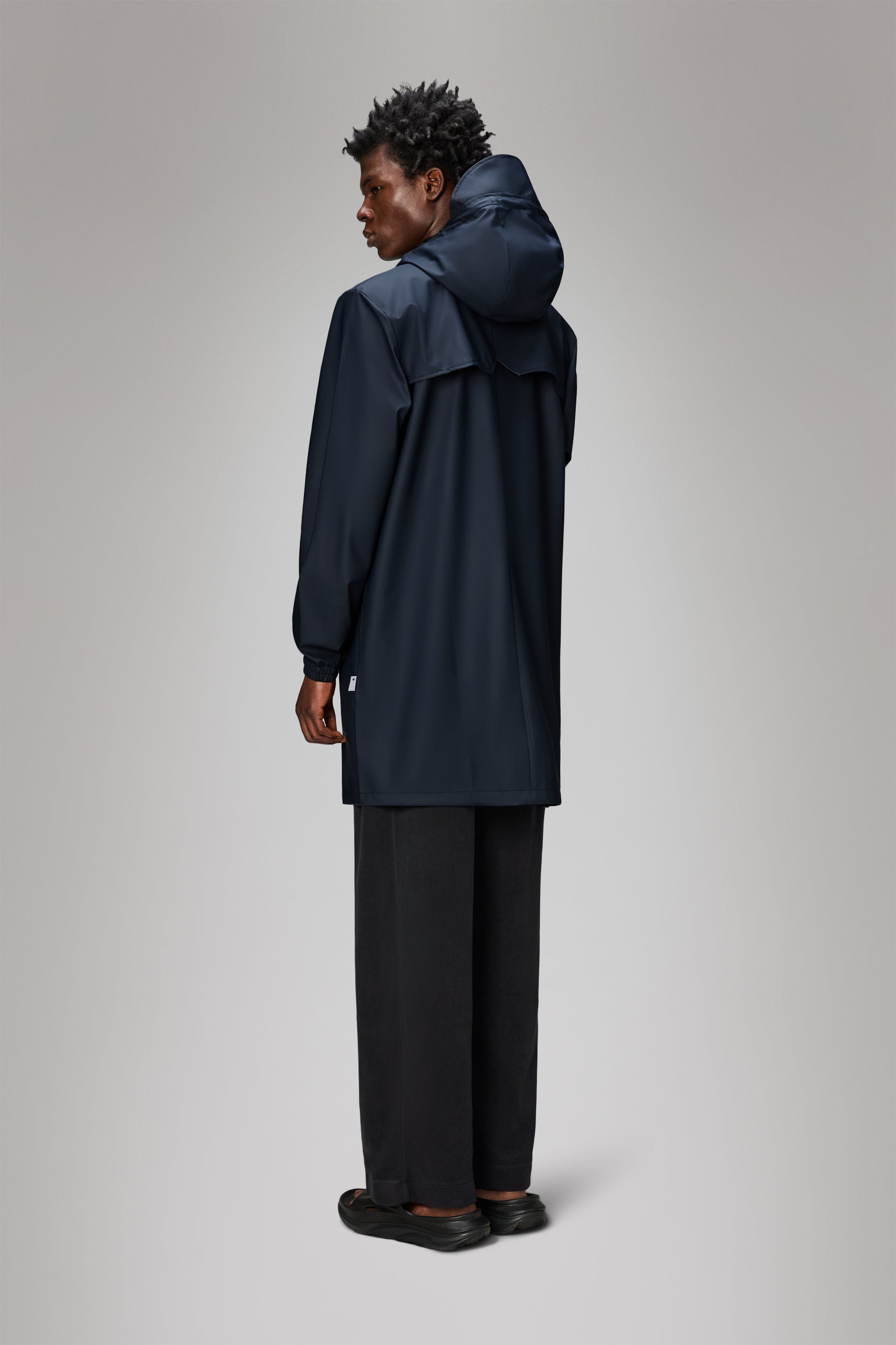 RAINS Long Storm Breaker Navy Jacket