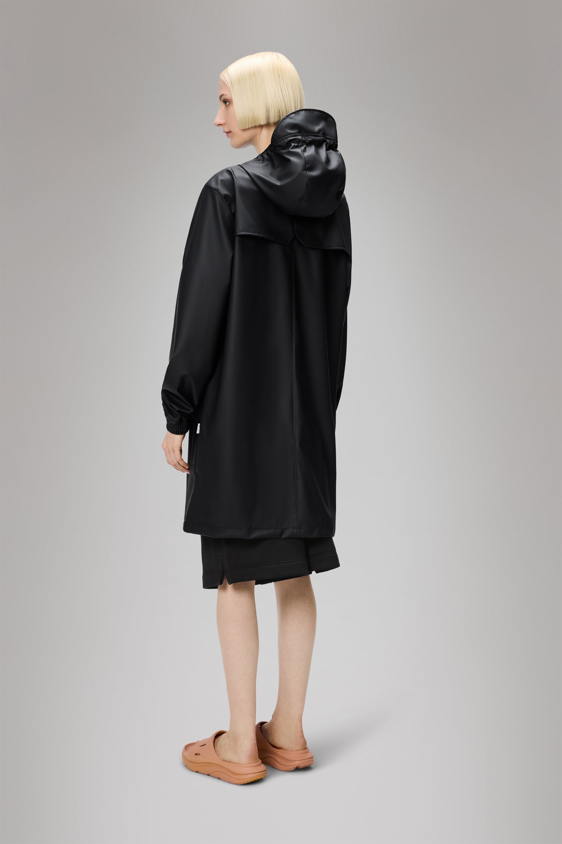 RAINS Long Storm Breaker Black Jacket