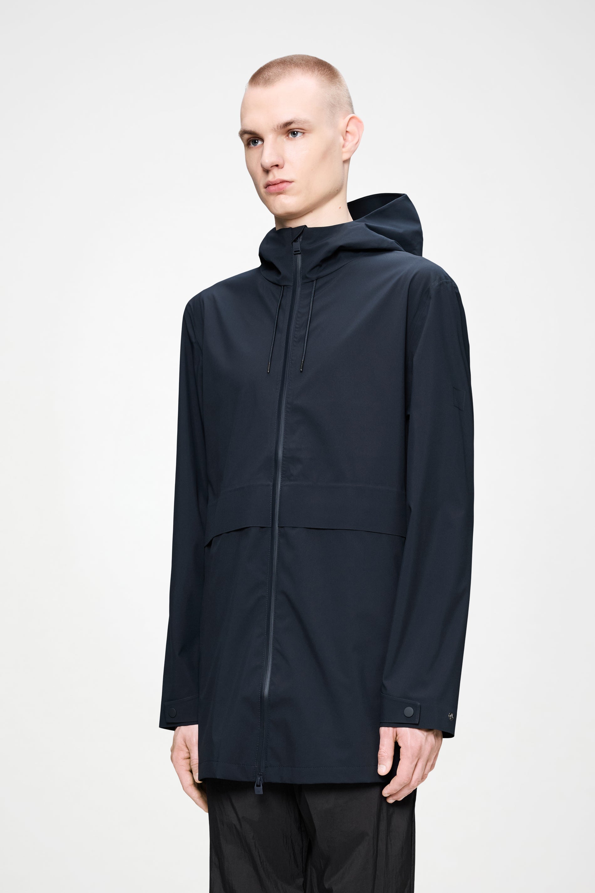 RAINS Suva Hardshell Long Jacket Navy Jacket