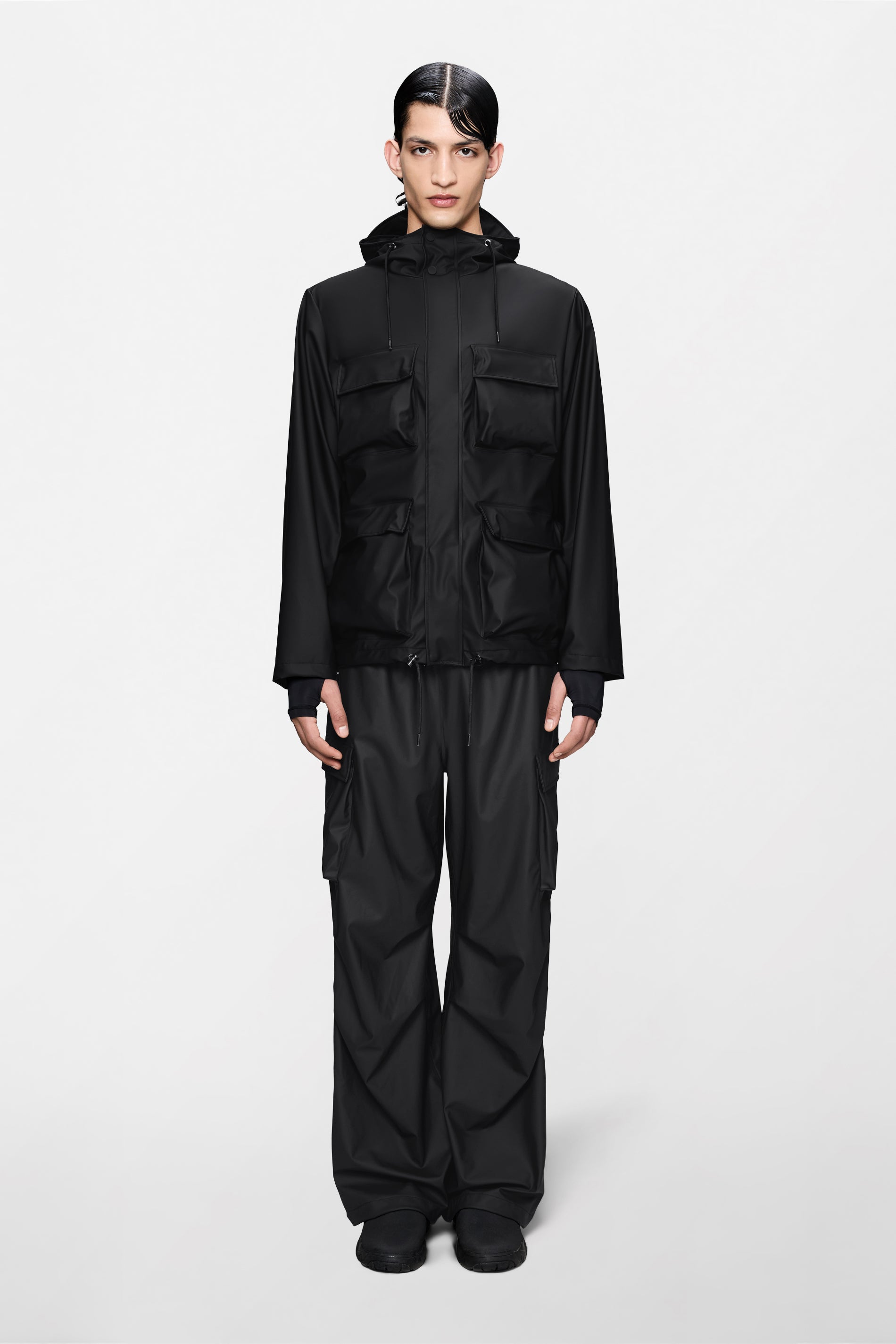 RAINS Pocket Jacket Black Jacket