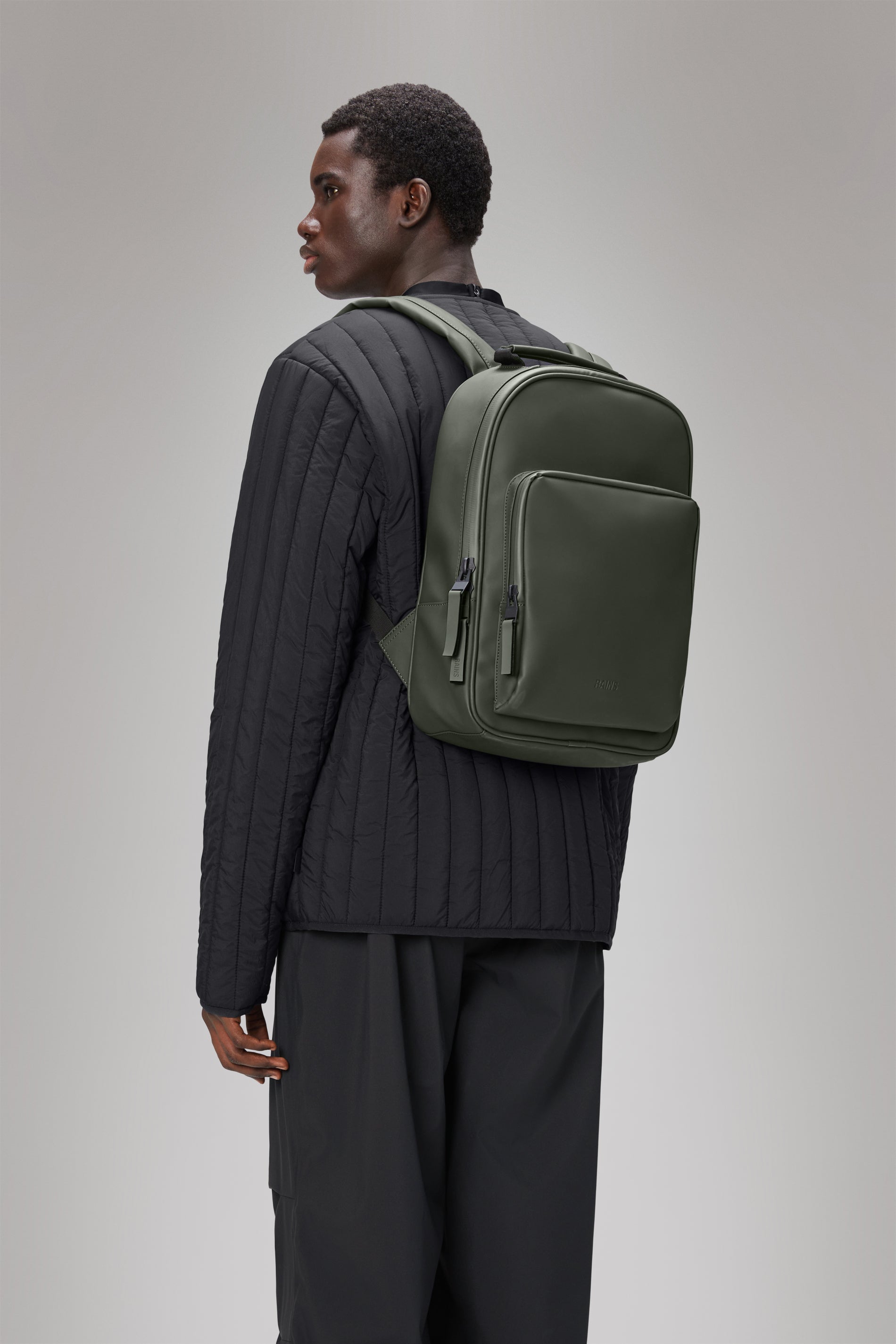 RAINS Book Daypack Green Backpack