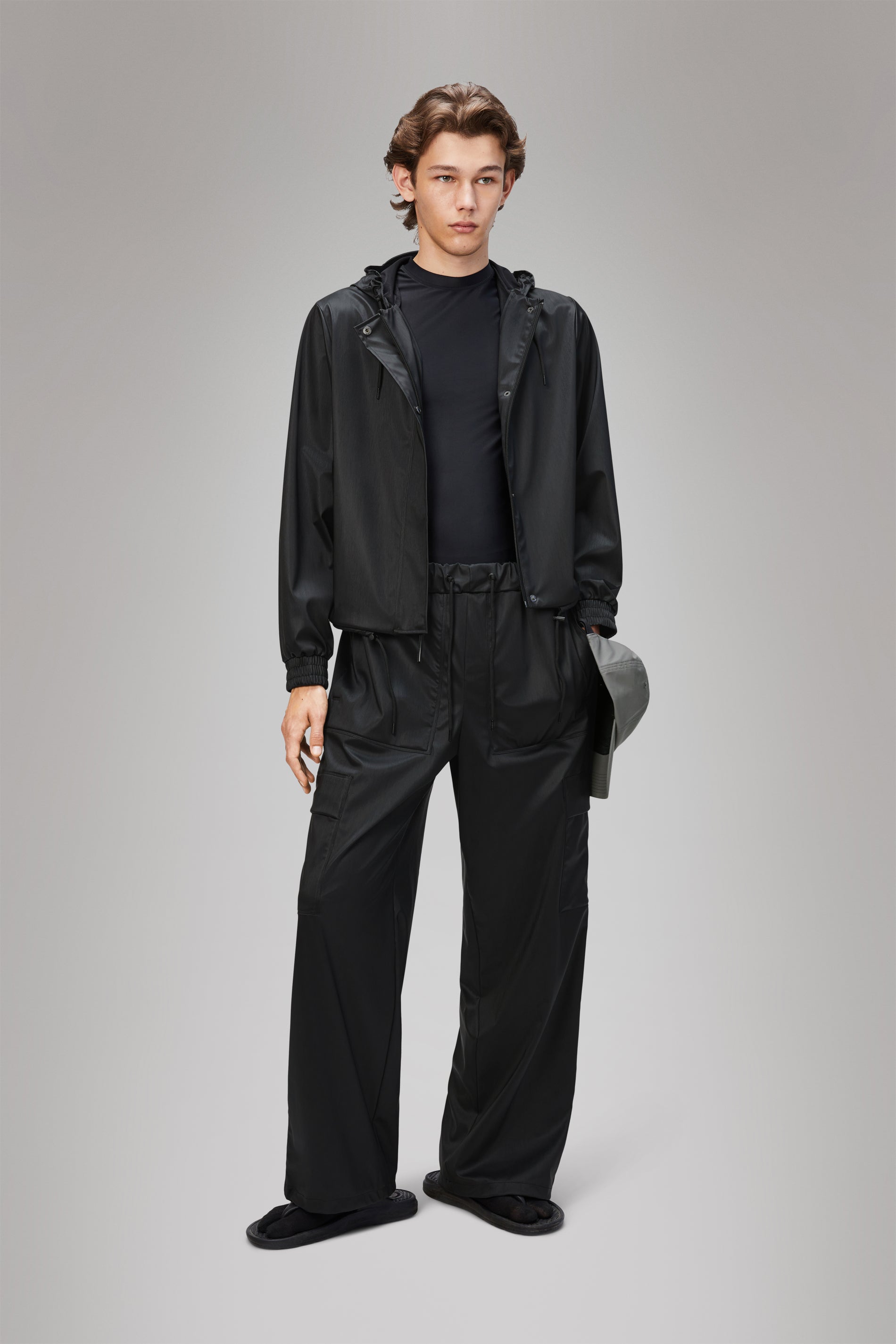 RAINS String W Jacket Black Grain Jacket