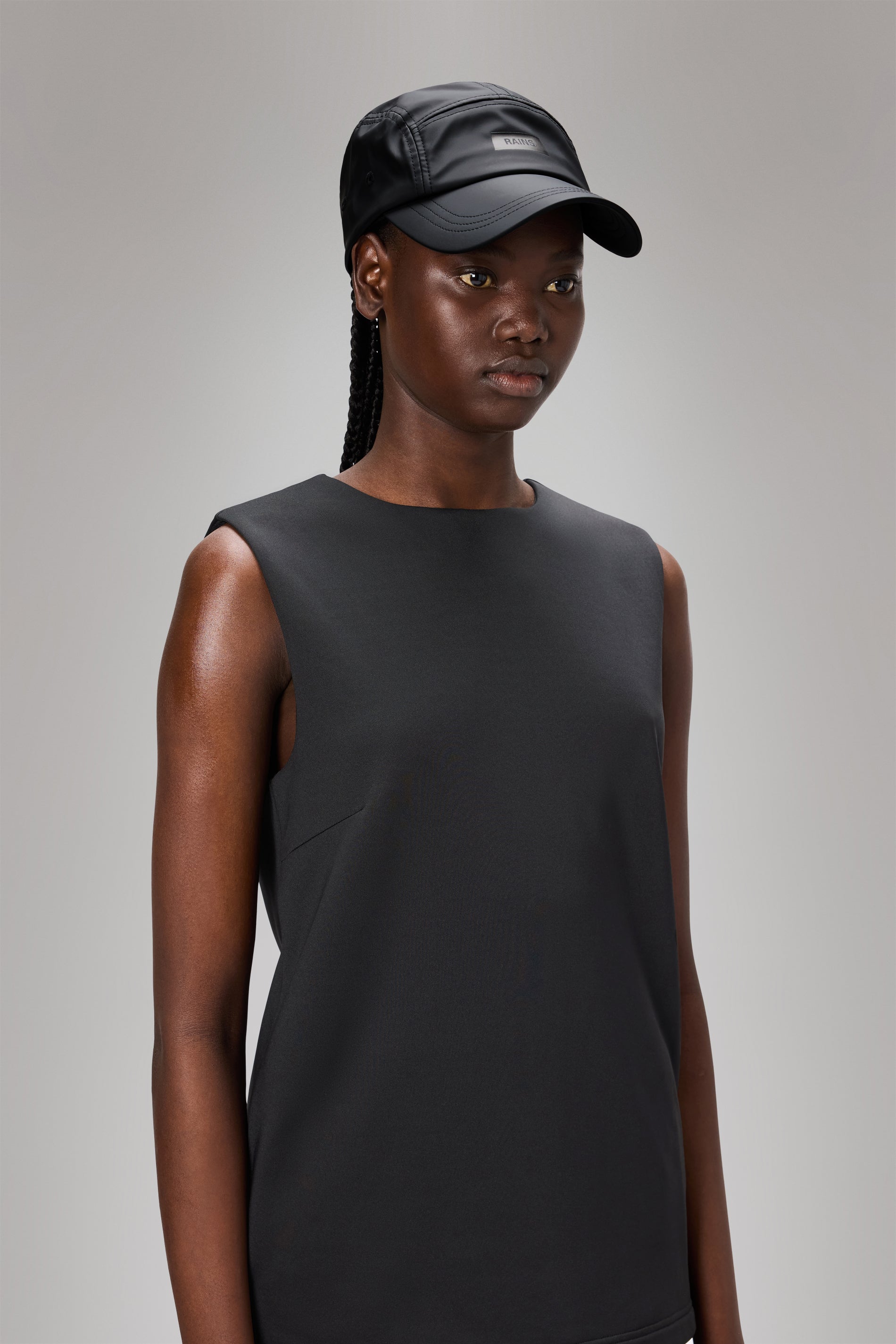 RAINS 5 Panel Cap Black Headwear