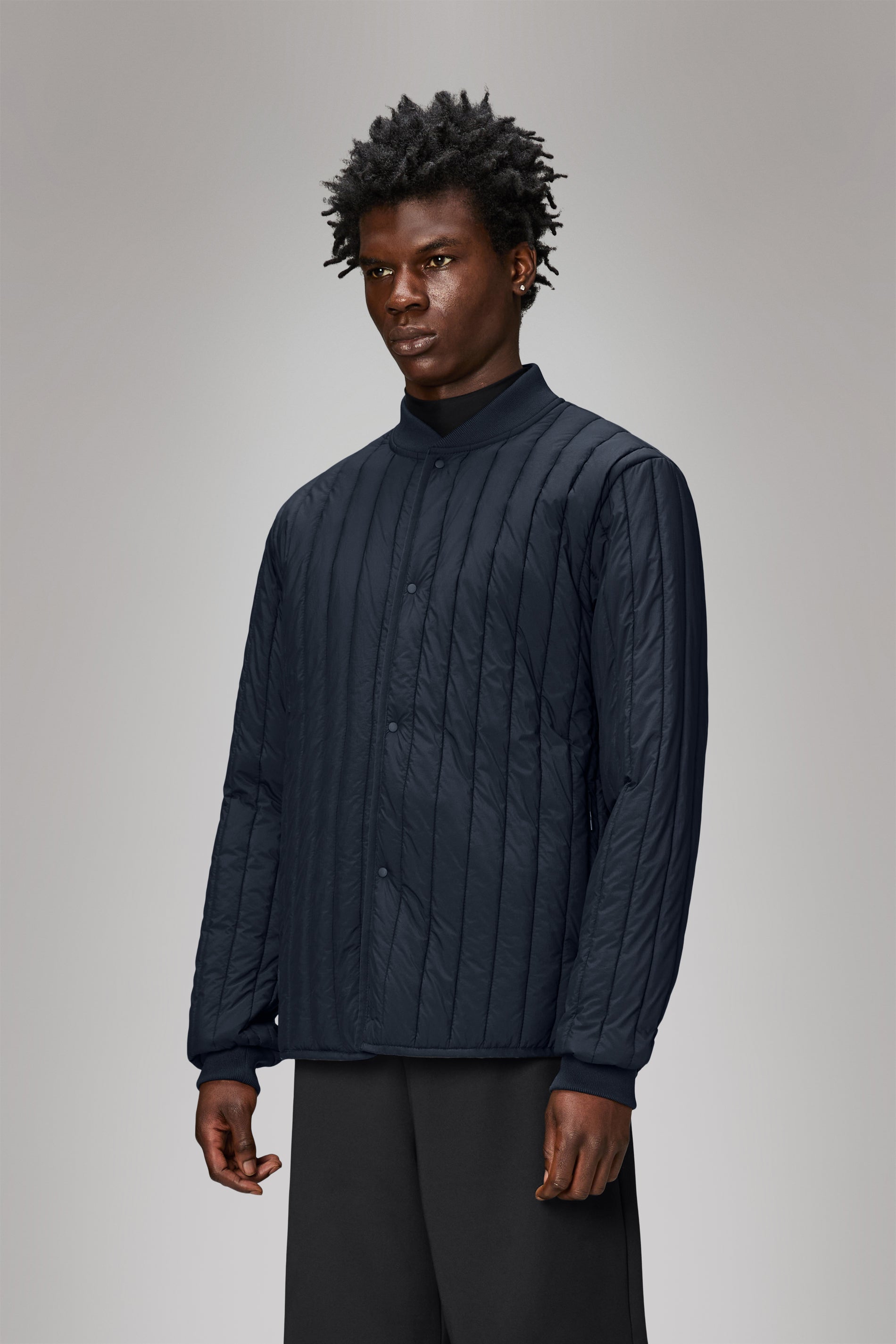 RAINS Banja Liner Bomber Jacket Navy Overshirt