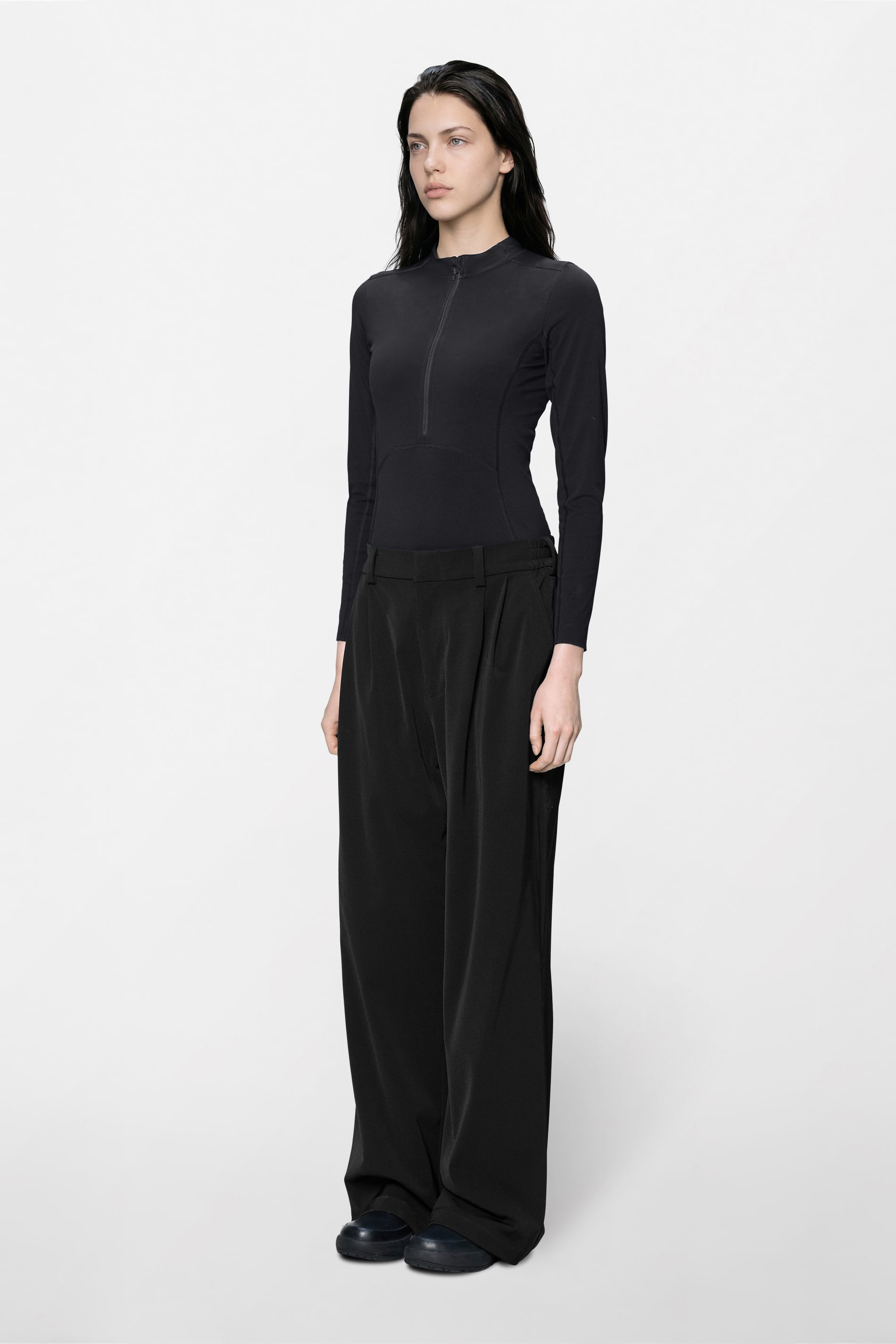 RAINS Tech Woven Pants Wide Black Pants