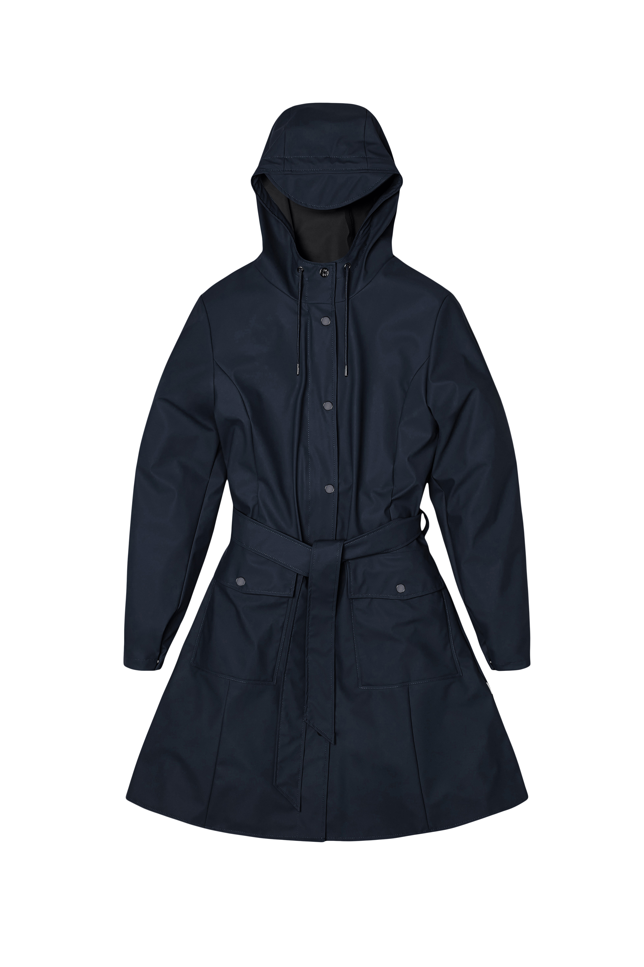 RAINS Curve Long Jacket
 Navy Jacket