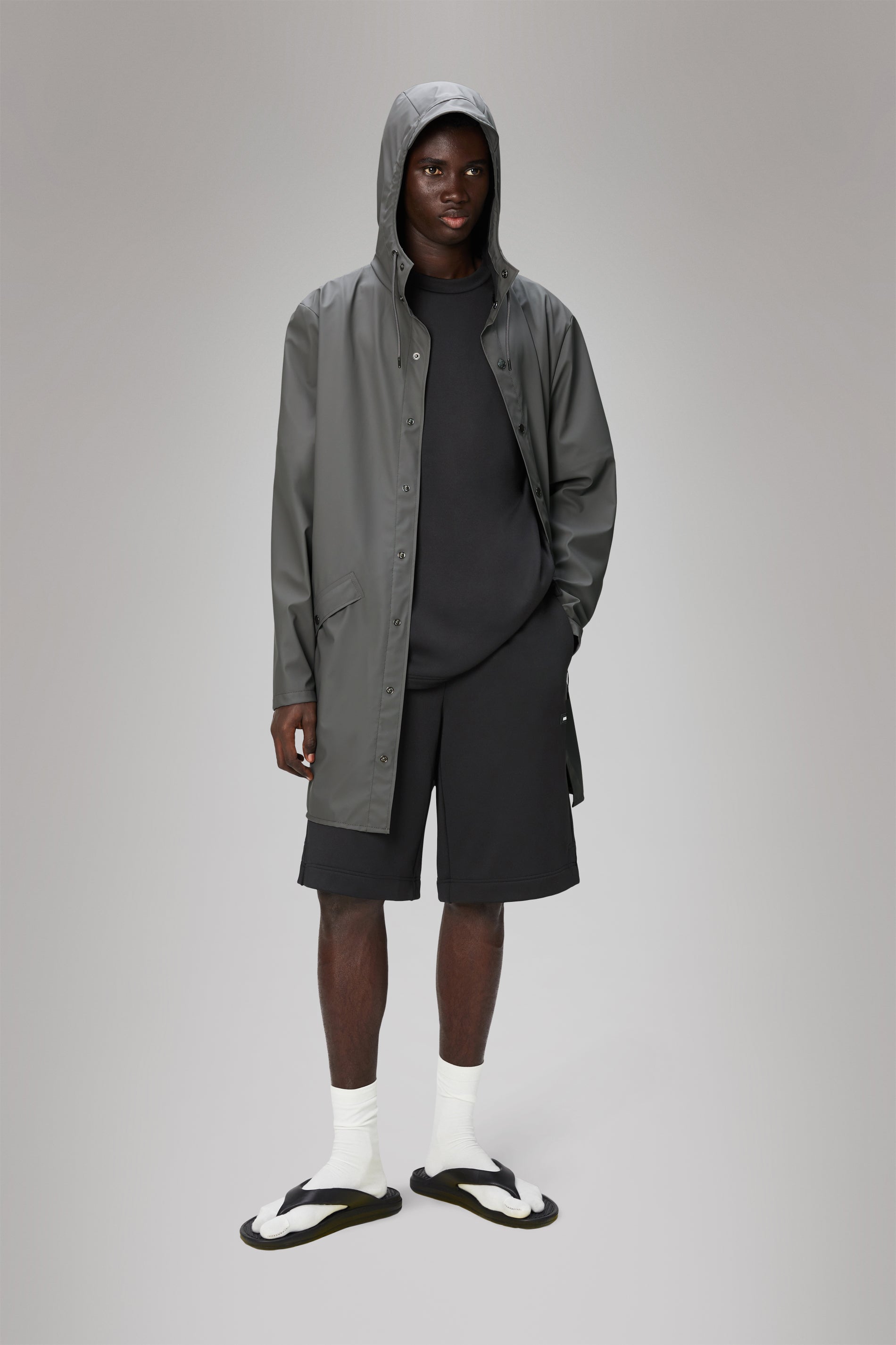 RAINS Long Jacket Grey Jacket