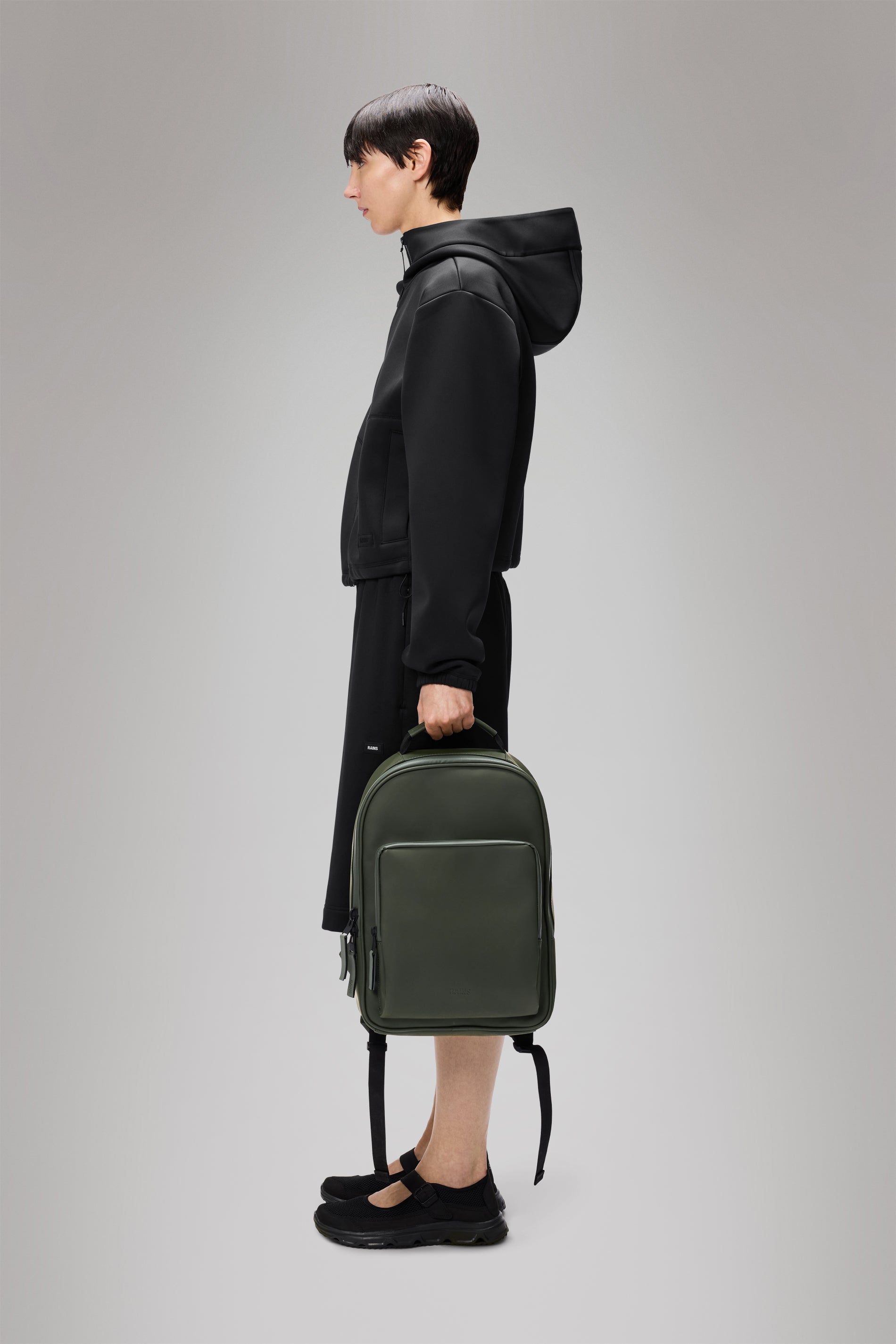 RAINS Book Daypack Green Backpack