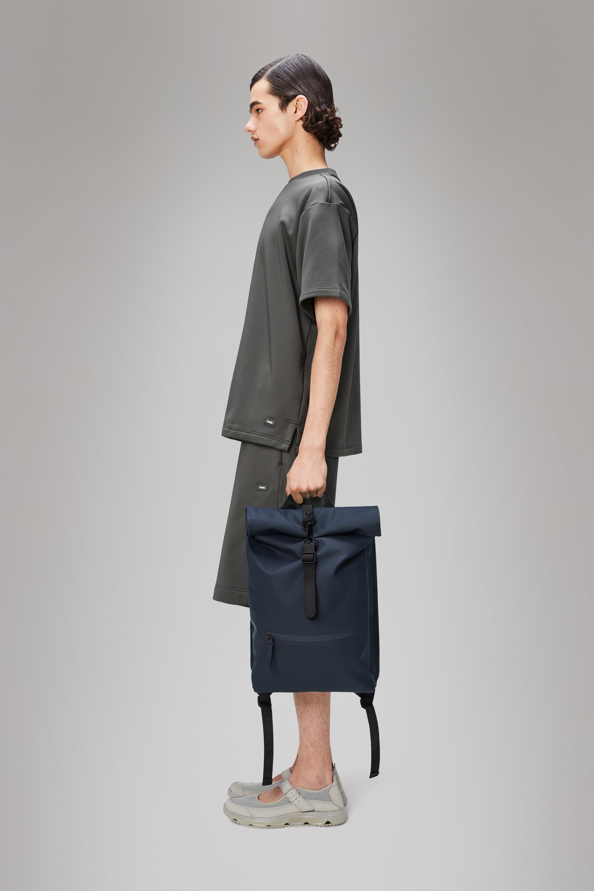 RAINS Rolltop Rucksack Navy Backpack