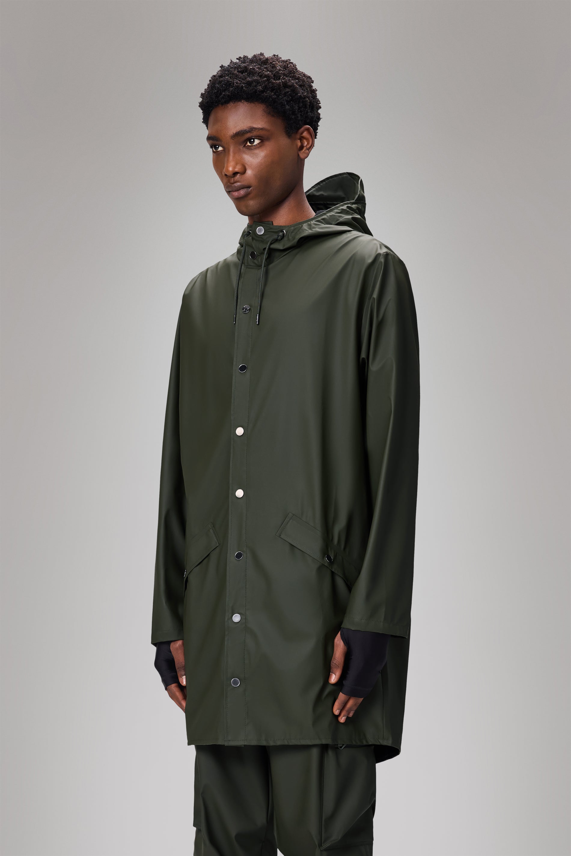 RAINS Long Jacket Green Jacket