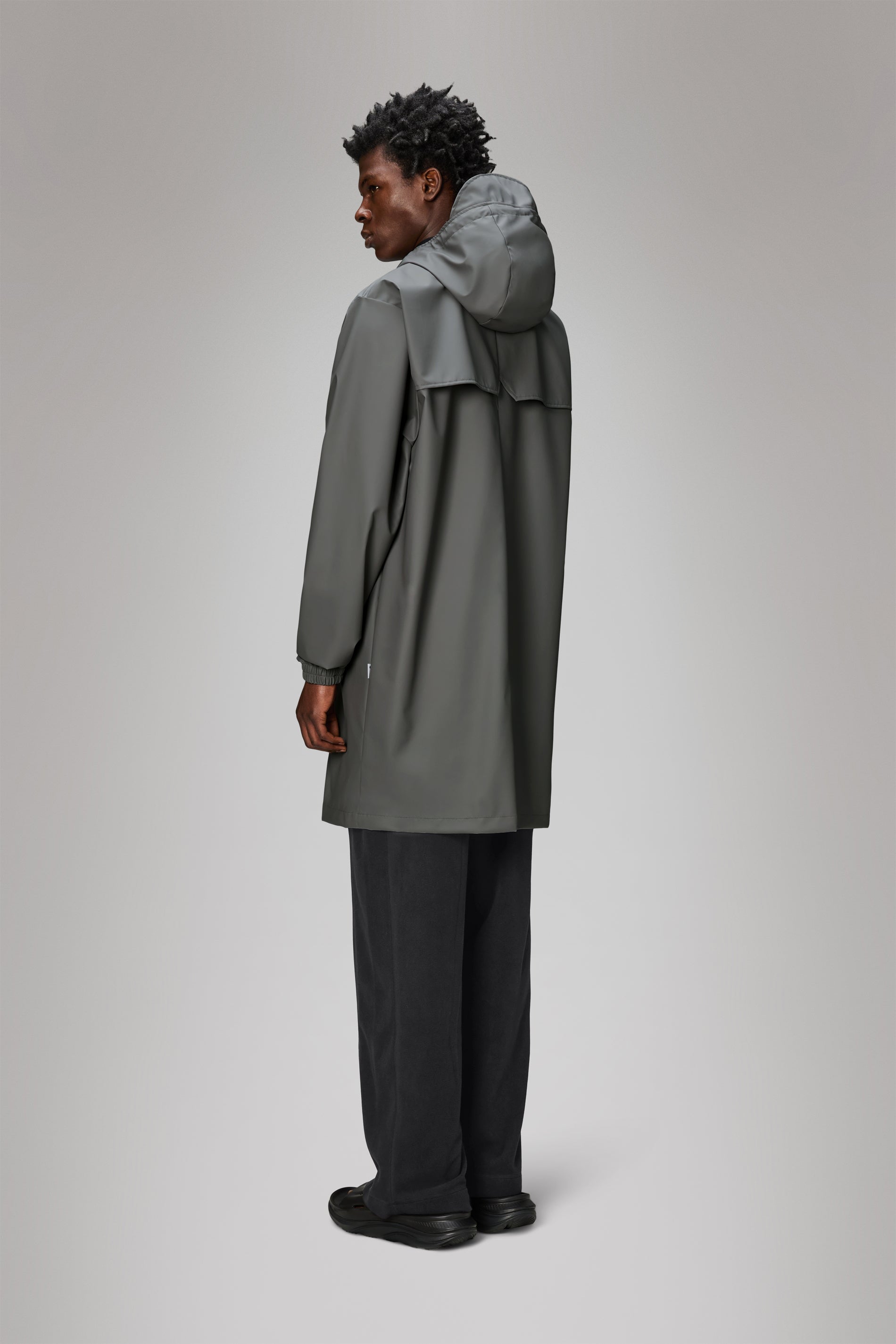 RAINS Long Storm Breaker Grey Jacket