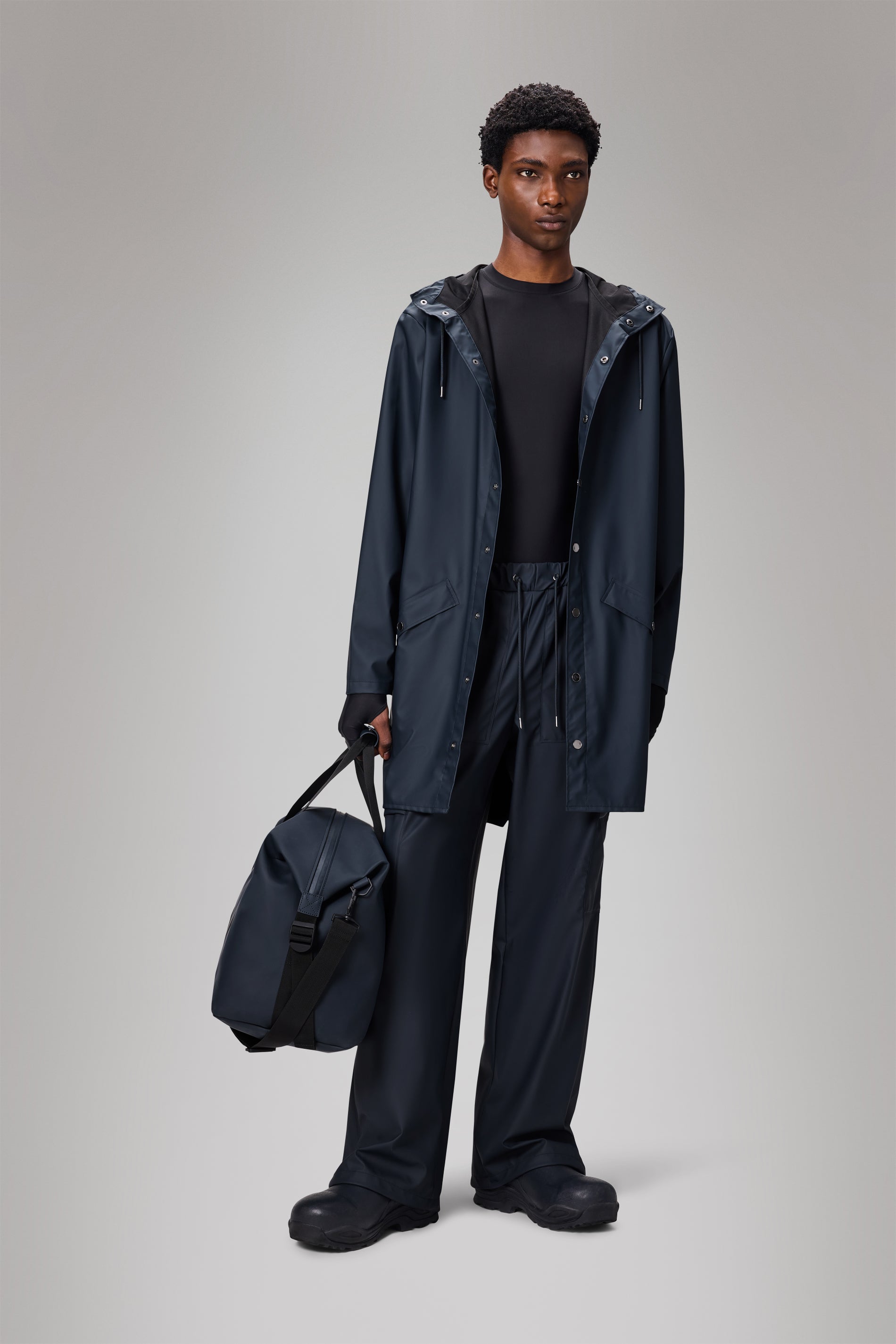 RAINS Long Jacket Navy Jacket