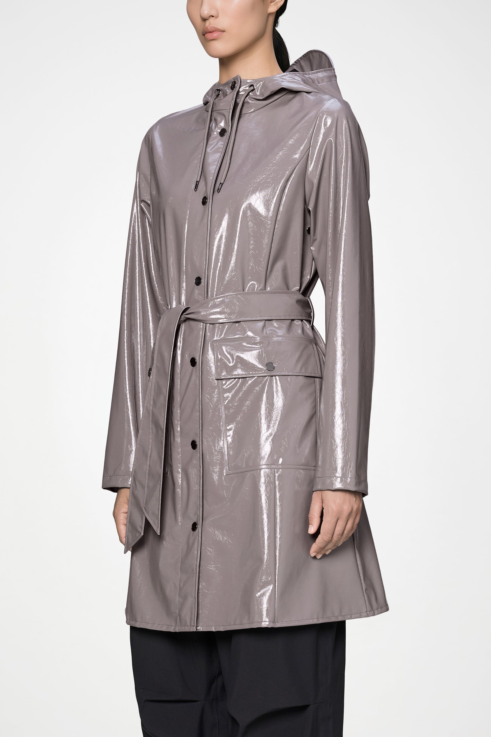 RAINS Curve Long Jacket Cinder Glaze Jacket