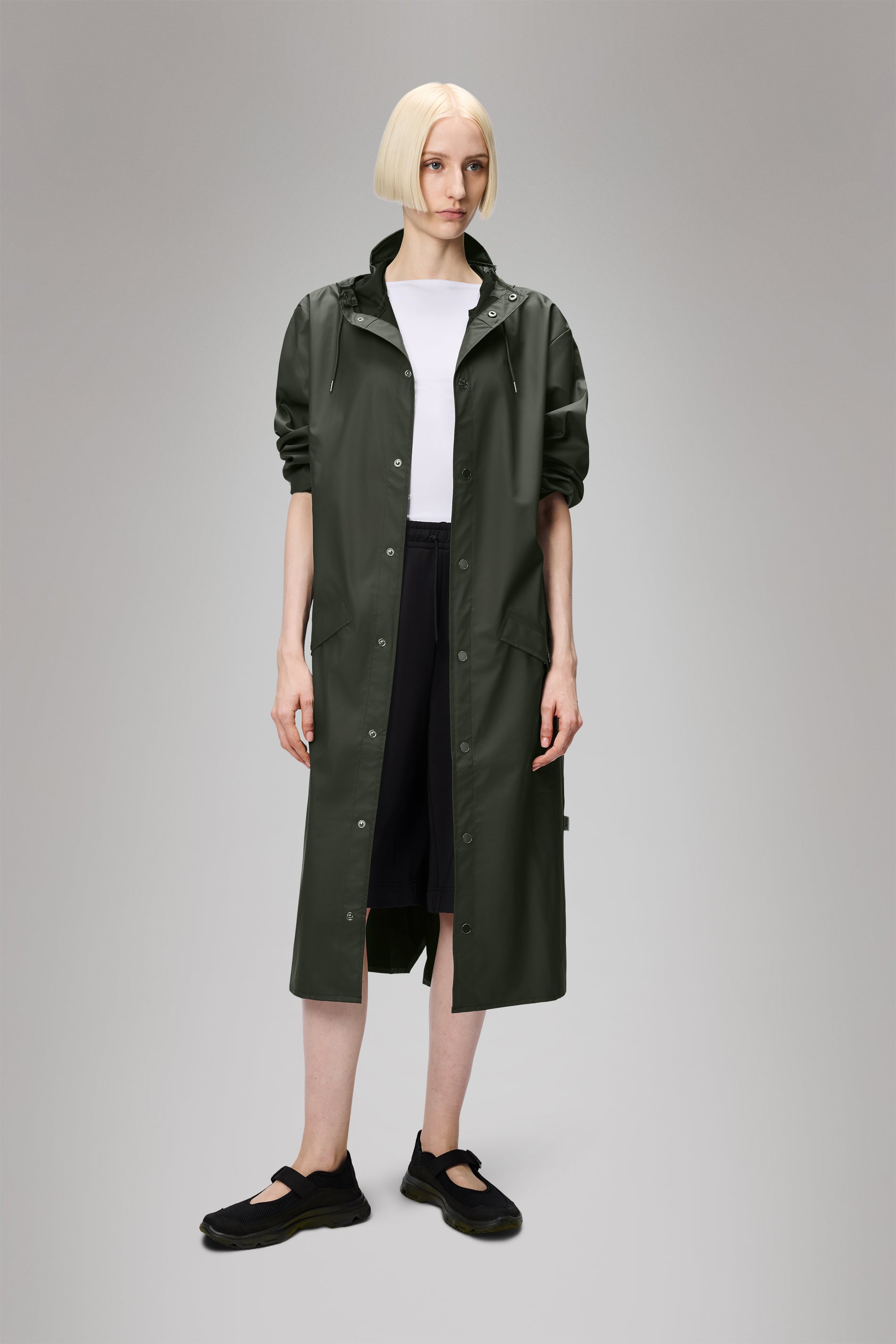 RAINS Longer Jacket Green Jacket