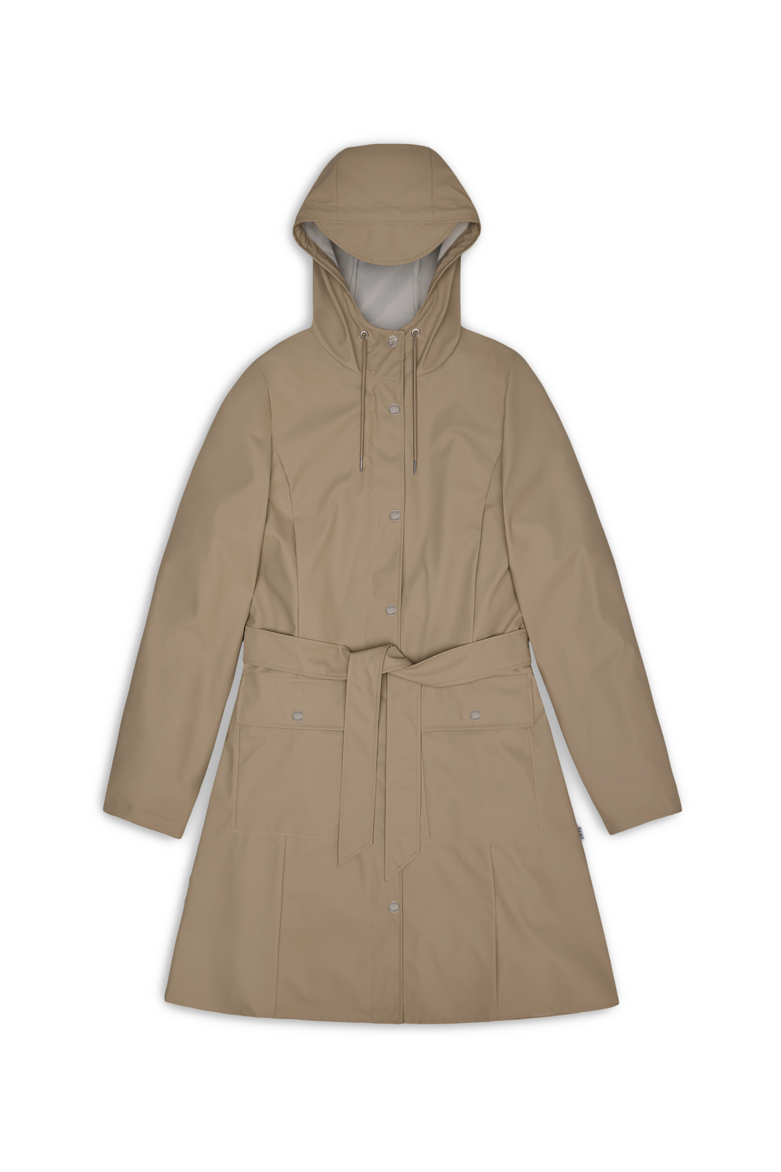 RAINS Curve Long Jacket
 Beige Jacket